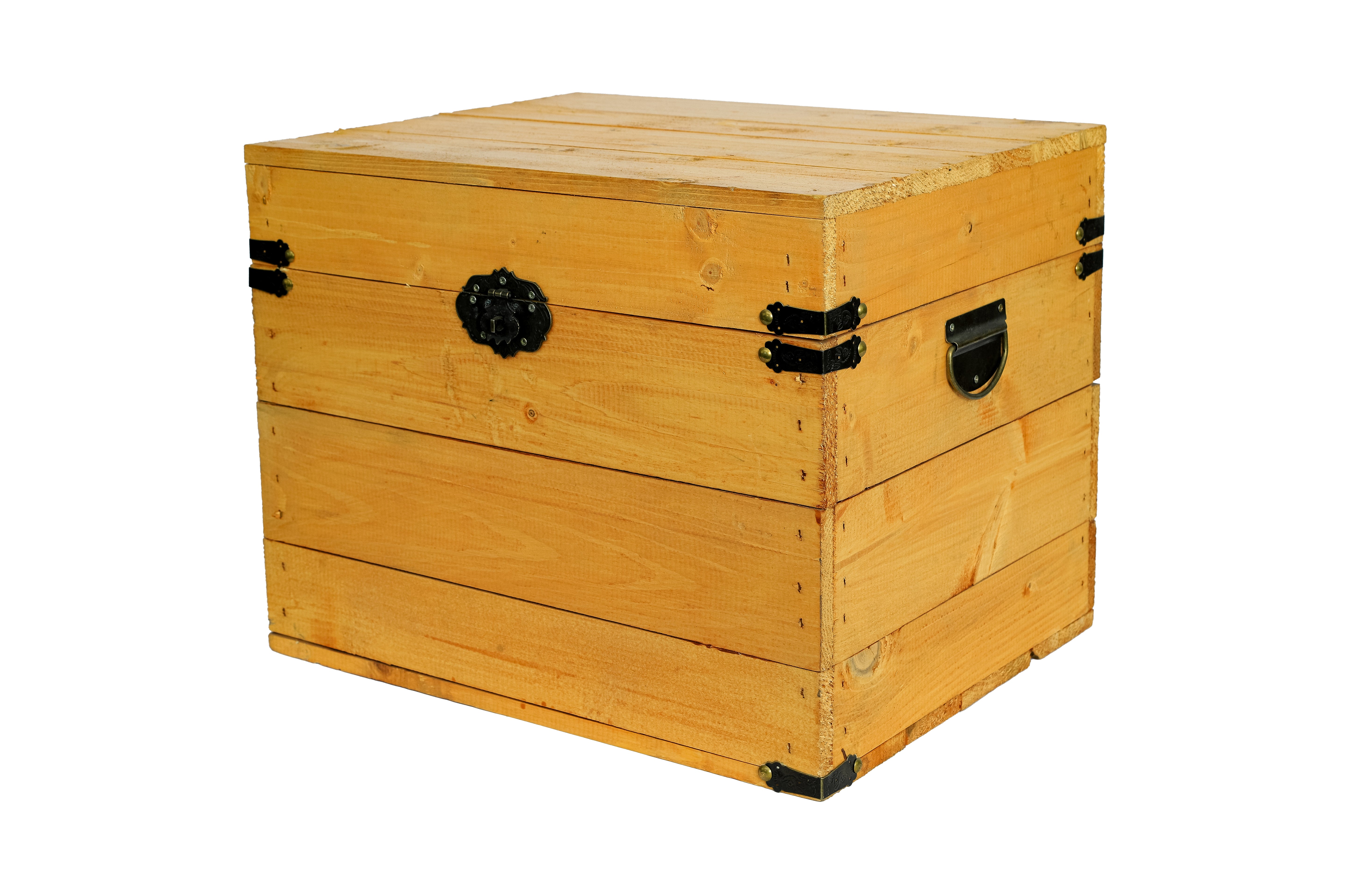 Neue dekorative Holztruhe 45x35x35xcm - gealterte Truhe / Dekotruhe / Kleine Schatztruhe- HolzRepublik