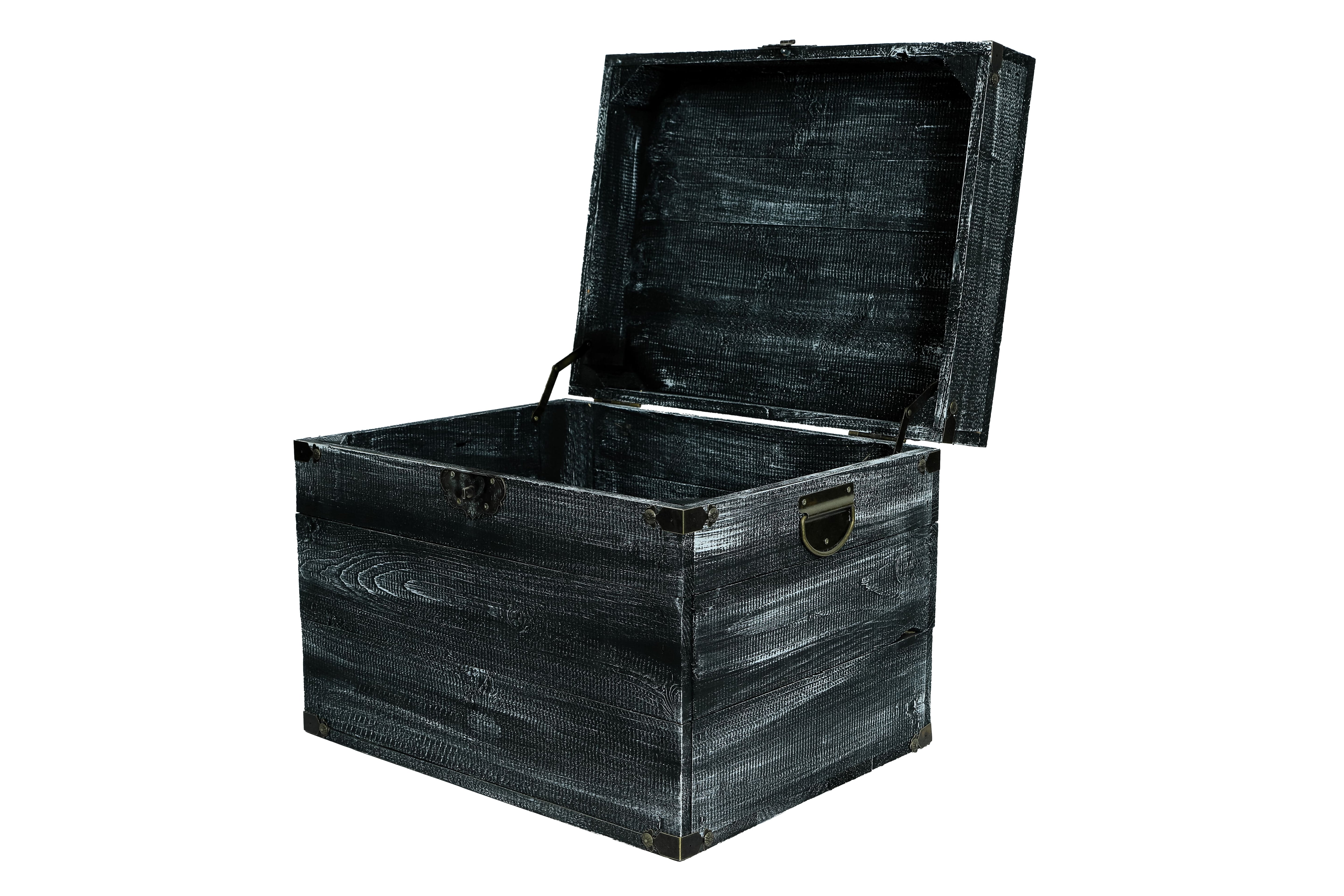 Neue dekorative Holztruhe 45x35x35xcm - Schabby Schwarz - Truhe / Dekotruhe / Kleine Schatztruhe- HolzRepublik