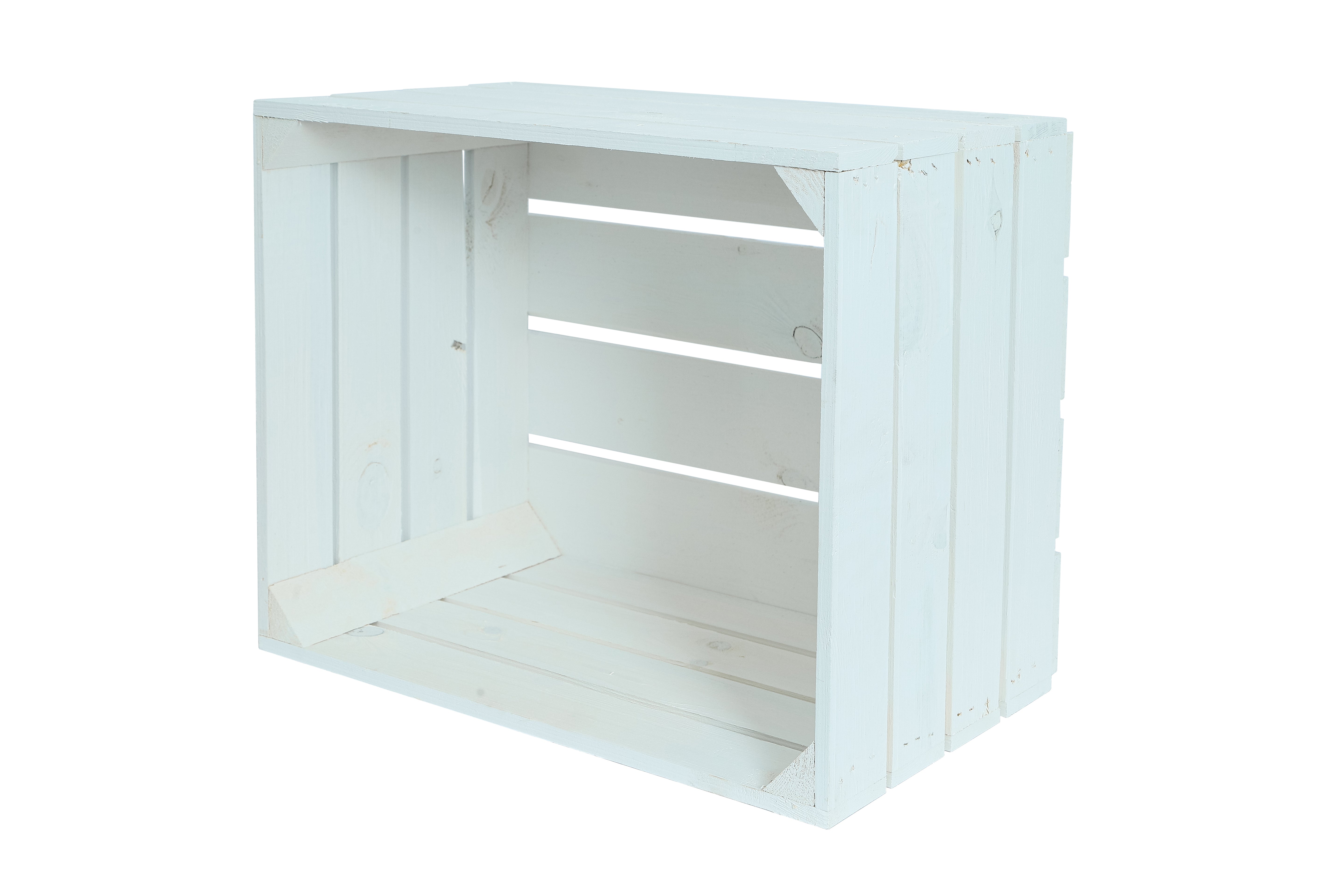 Neue Holzkiste Pol 50x40x29cm - weiß- HolzRepublik