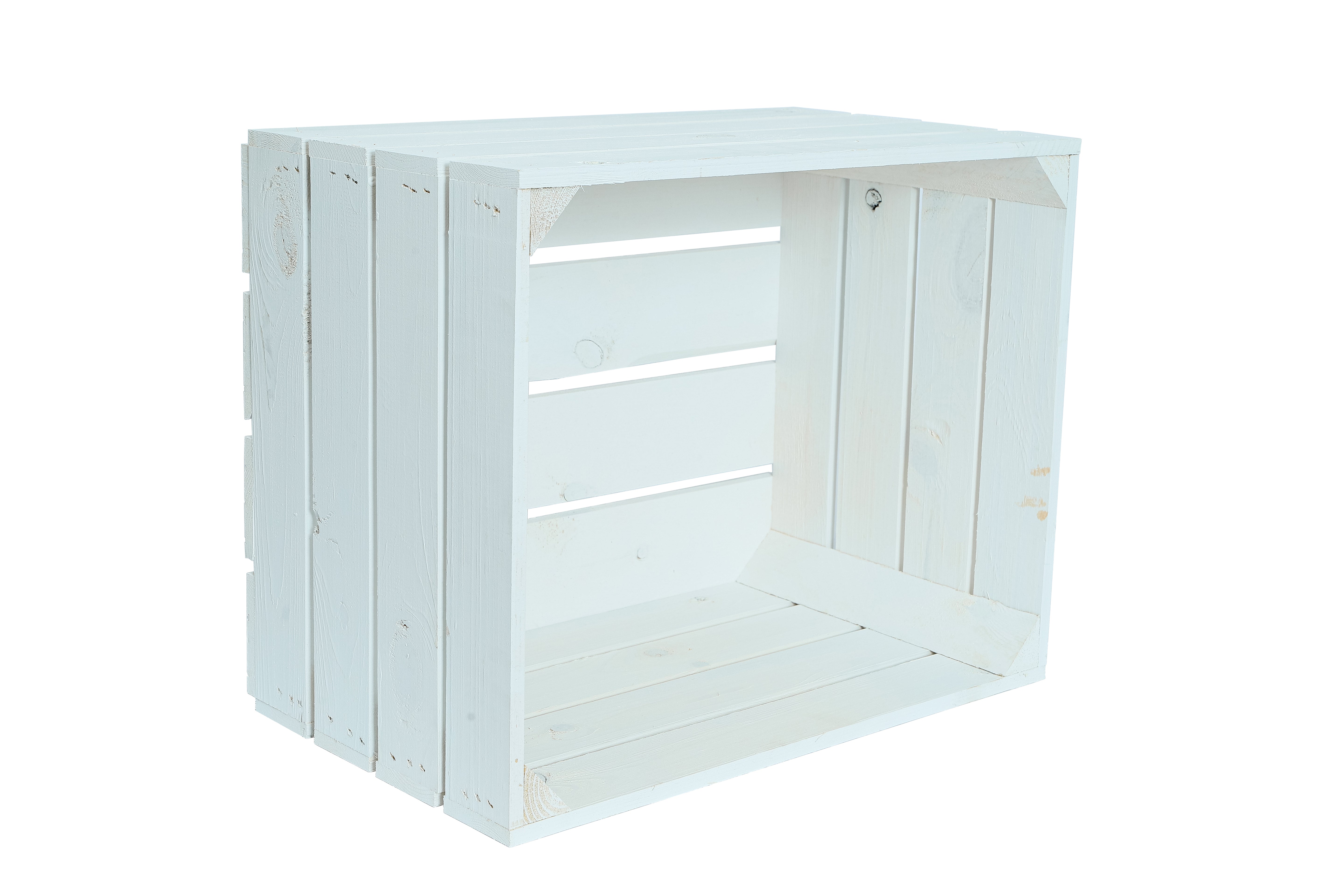 Neue Holzkiste Pol 50x40x29cm - weiß- HolzRepublik