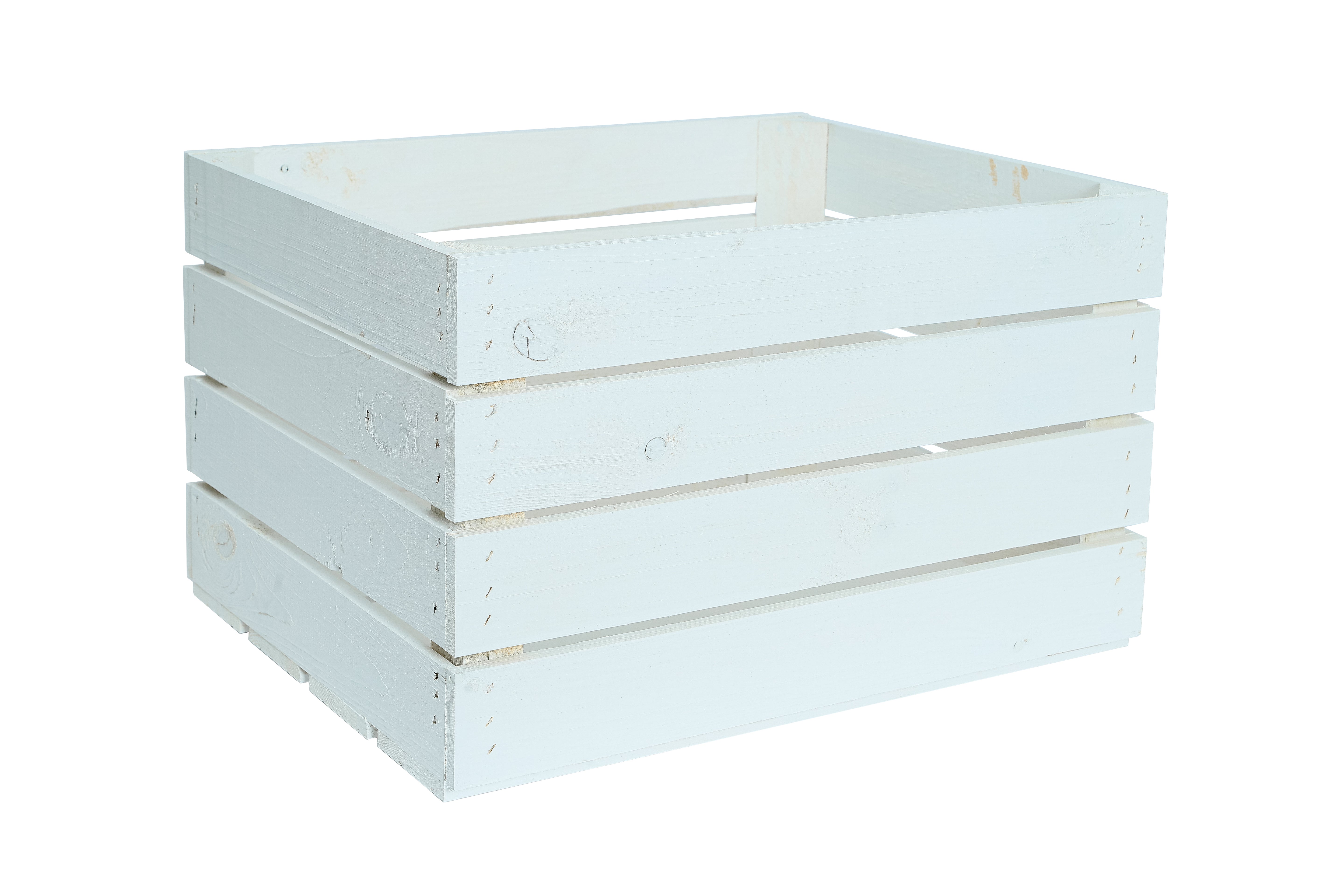 Neue Holzkiste Pol 50x40x29cm - weiß- HolzRepublik