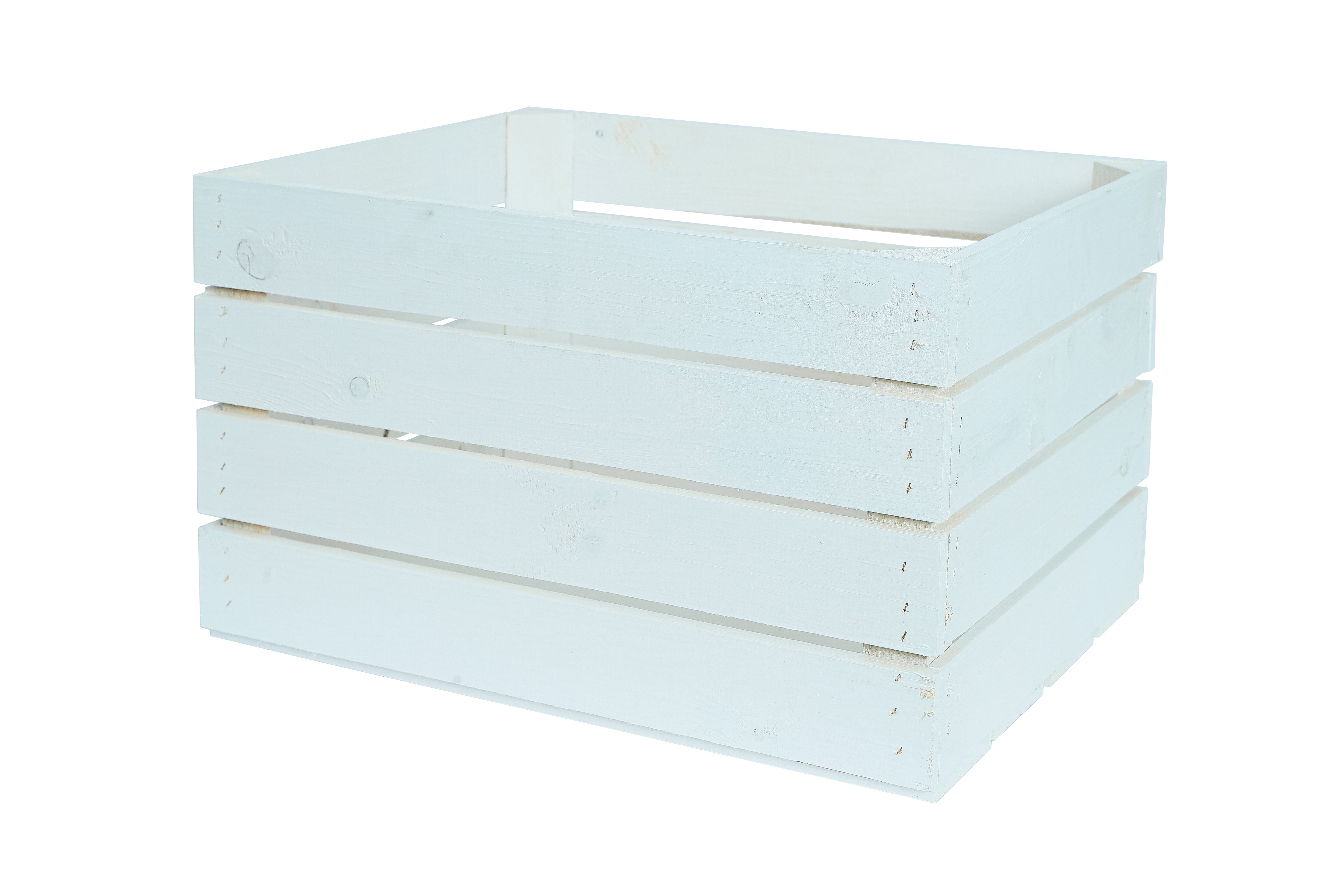 Neue Holzkiste Pol 50x40x29cm - weiß- HolzRepublik