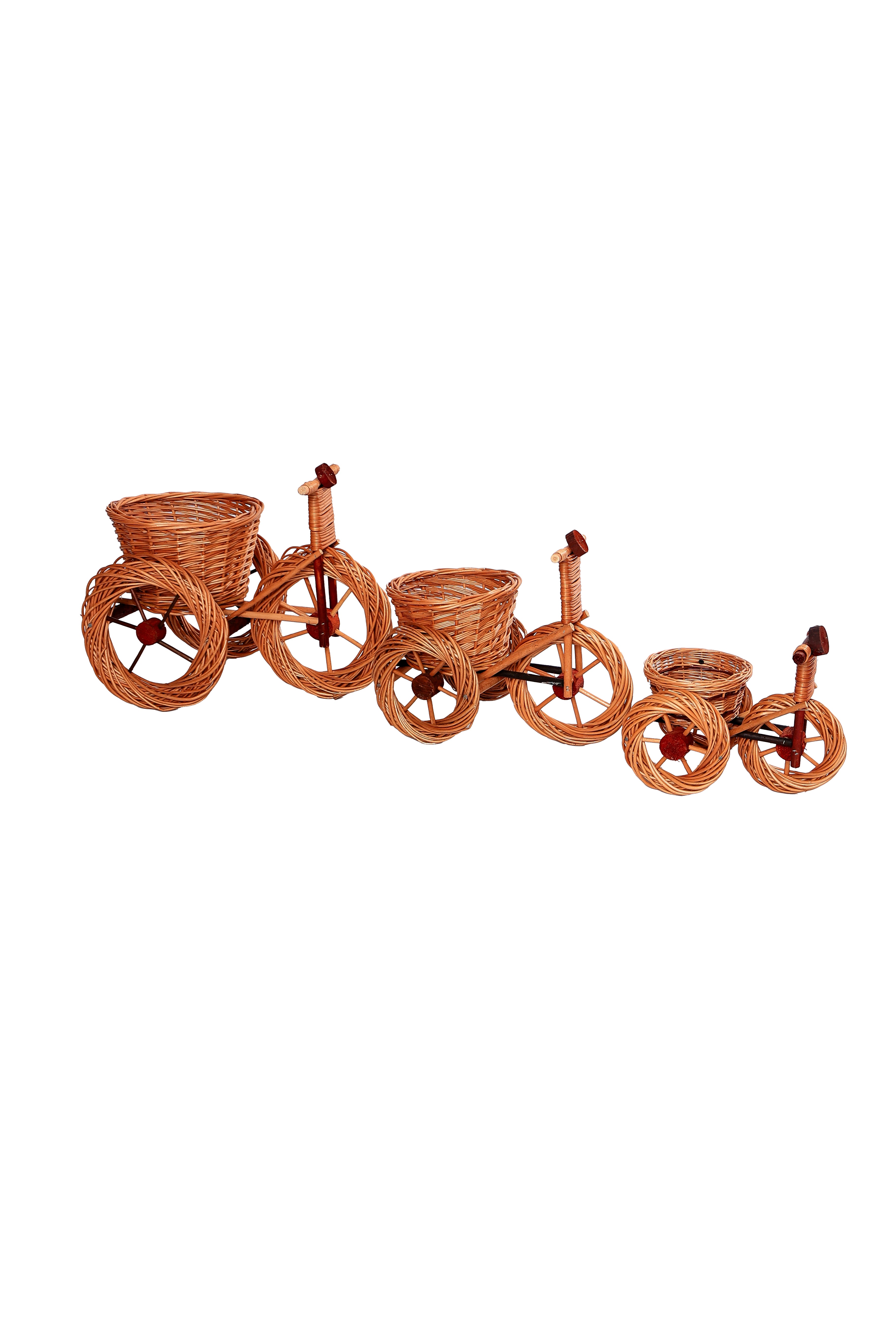 Rattan-Blumentopf in Fahrradform- HolzRepublik