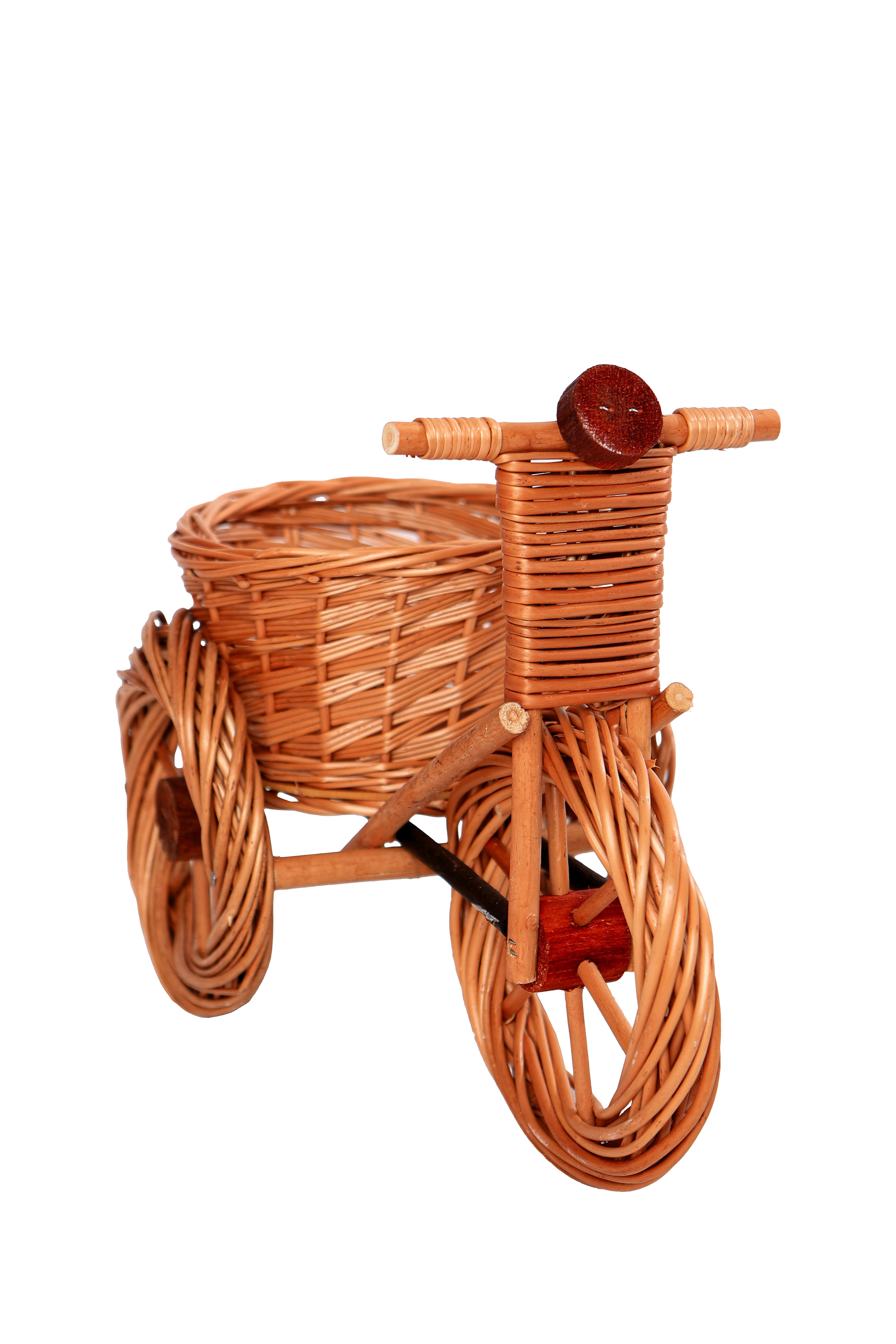 Rattan-Blumentopf in Fahrradform- HolzRepublik