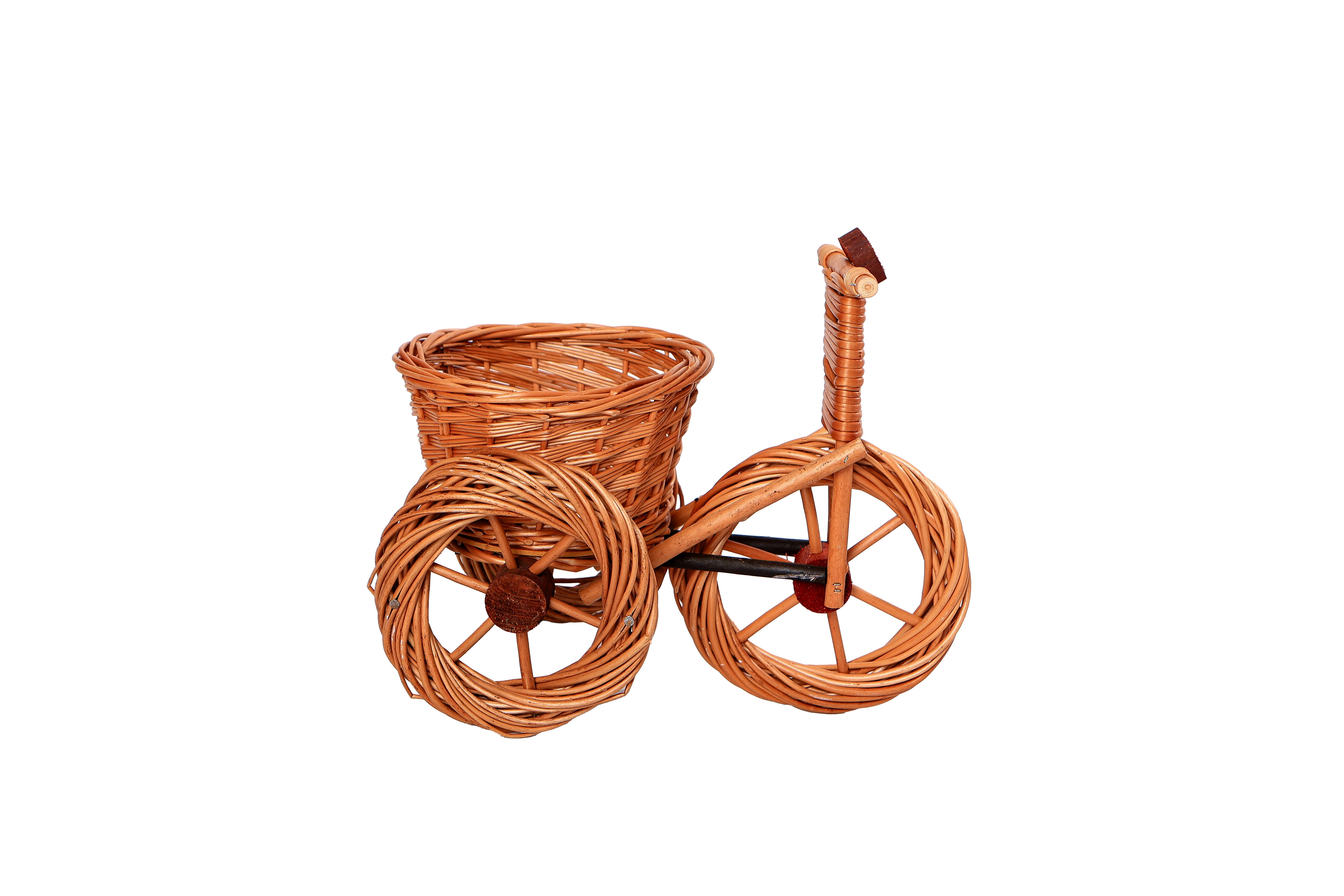 Rattan-Blumentopf in Fahrradform- HolzRepublik