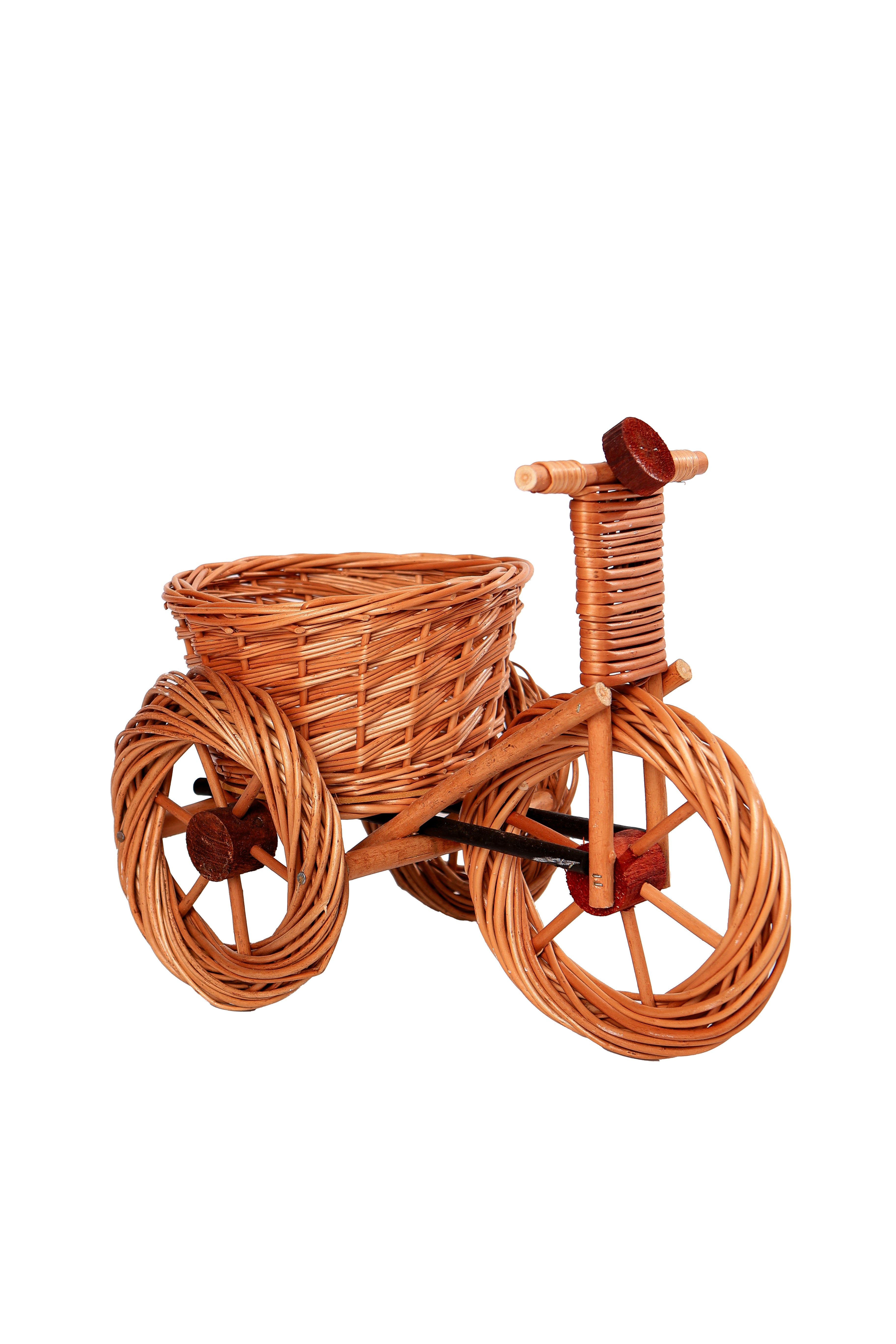 Rattan-Blumentopf in Fahrradform- HolzRepublik