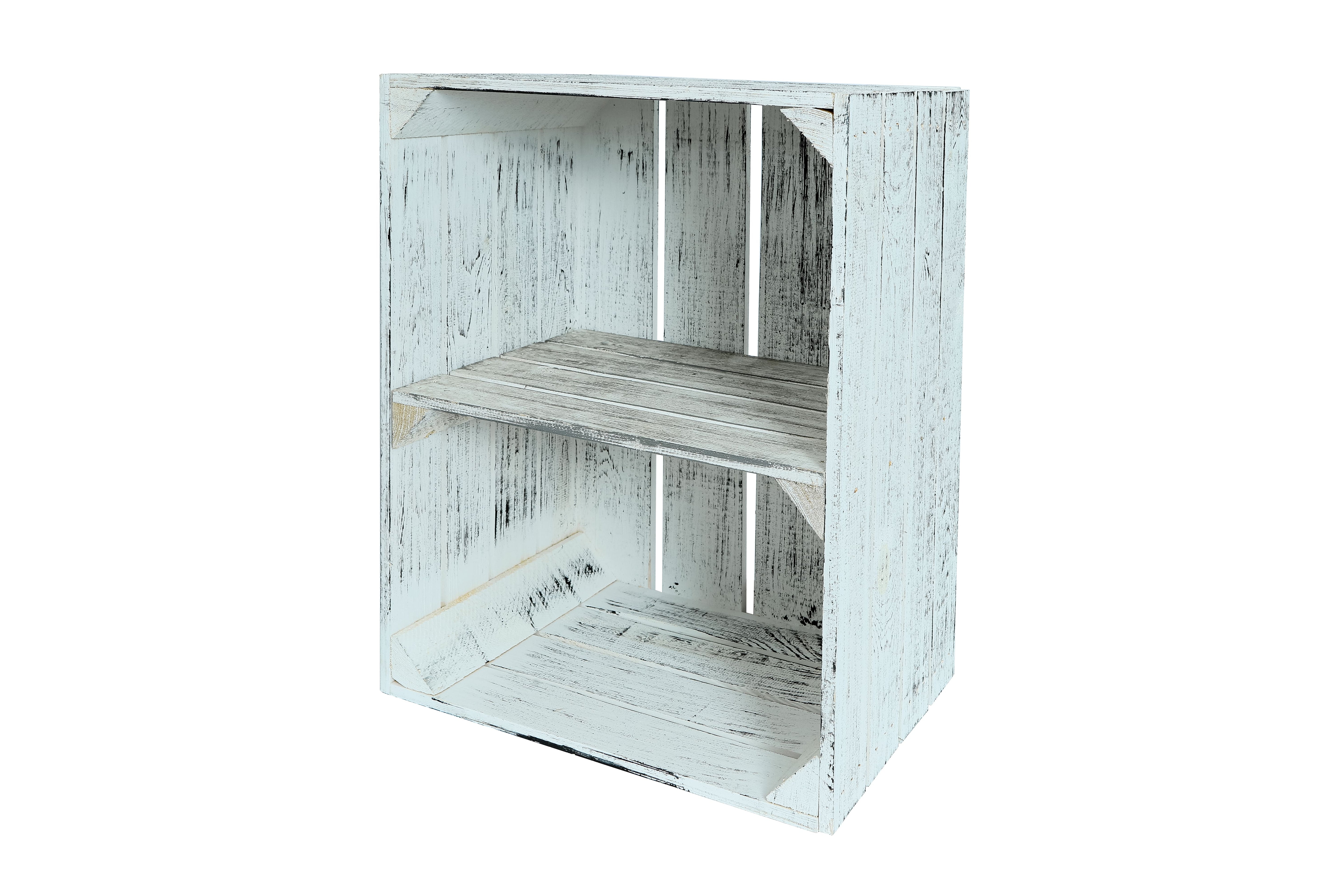 Neue Holzkiste Schuh 50x40x29 cm - Grau Vintage- HolzRepublik