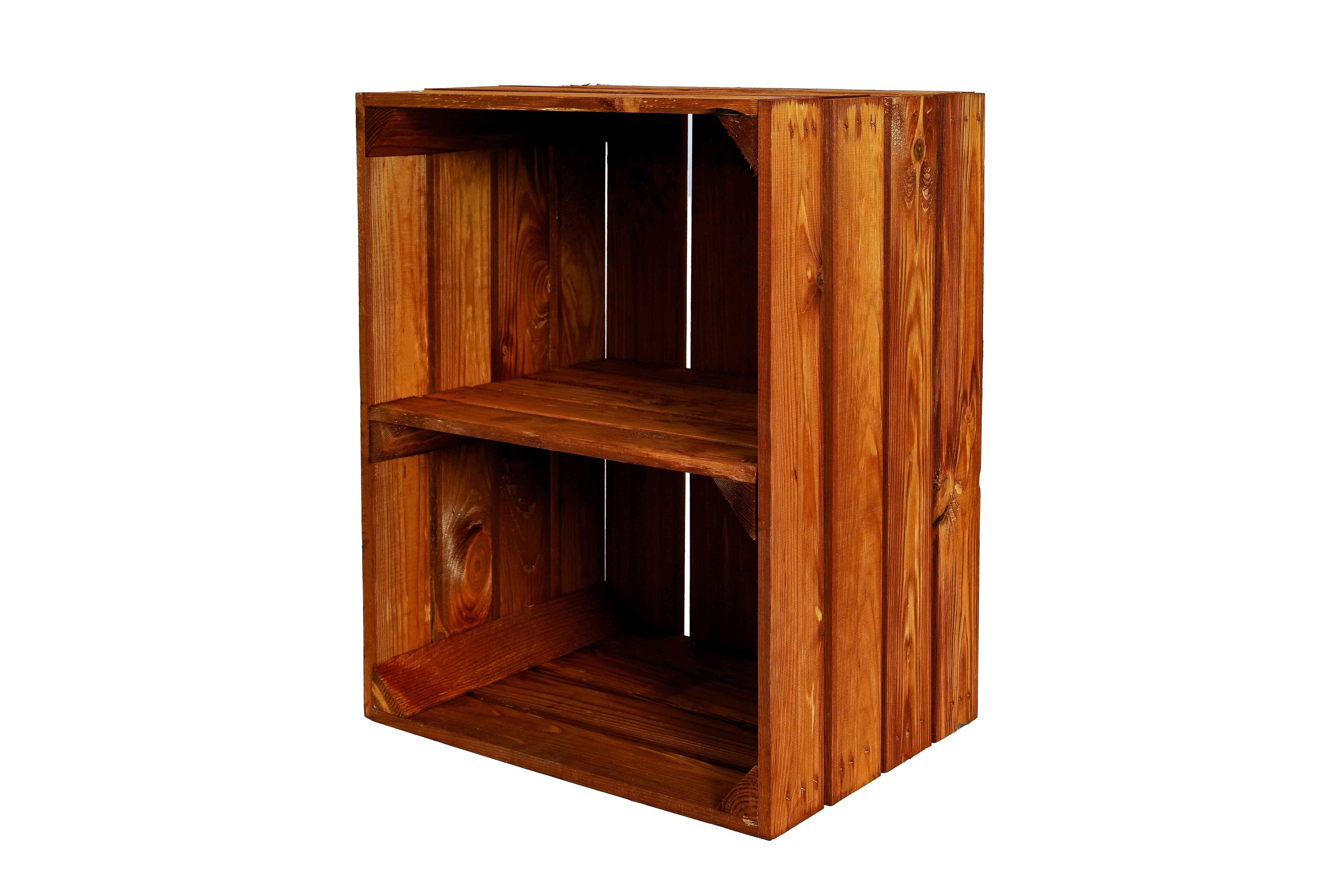 Neue Holzkiste SchuhQuer 50x40x30cm - ocker- HolzRepublik