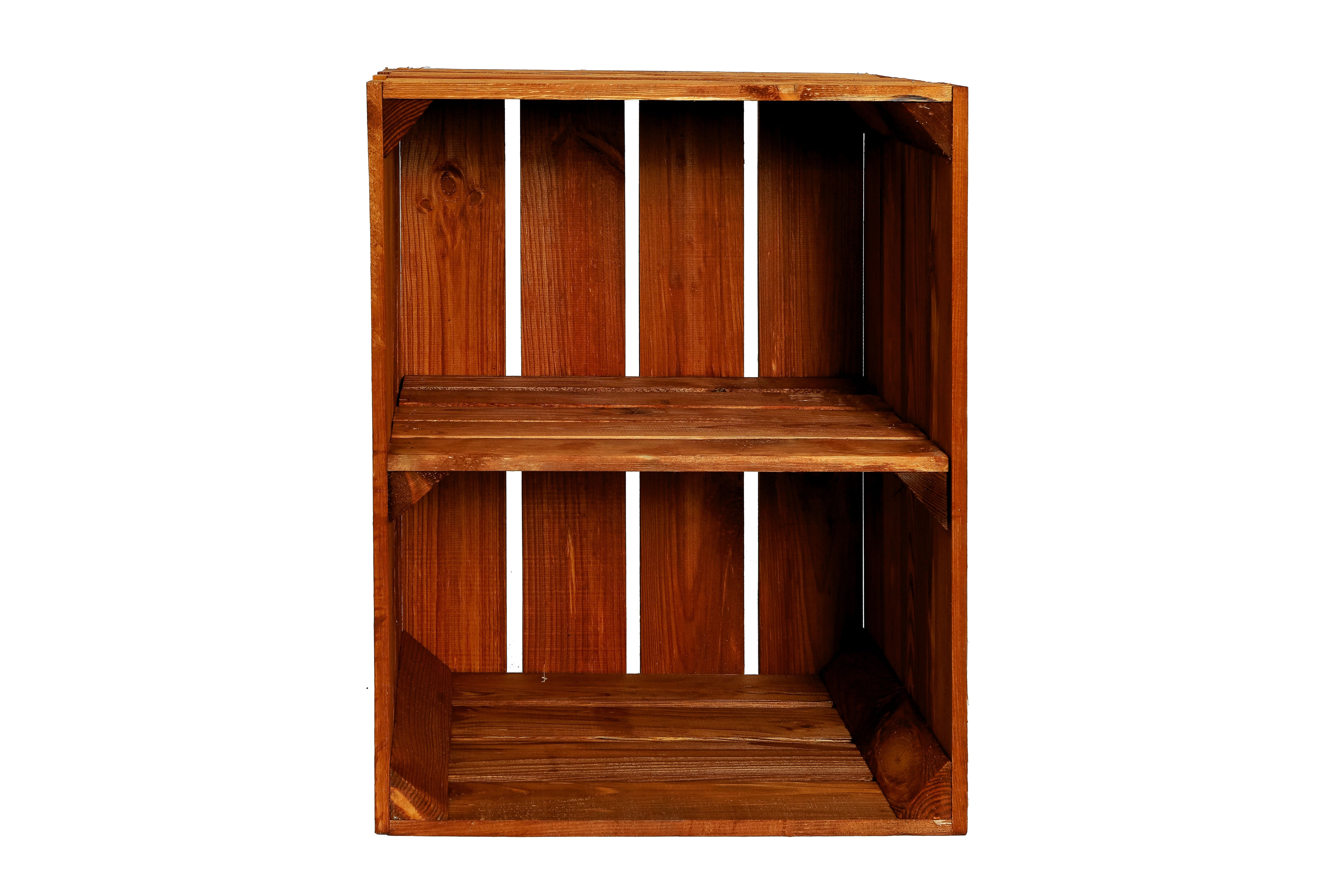 Neue Holzkiste SchuhQuer 50x40x30cm - ocker- HolzRepublik