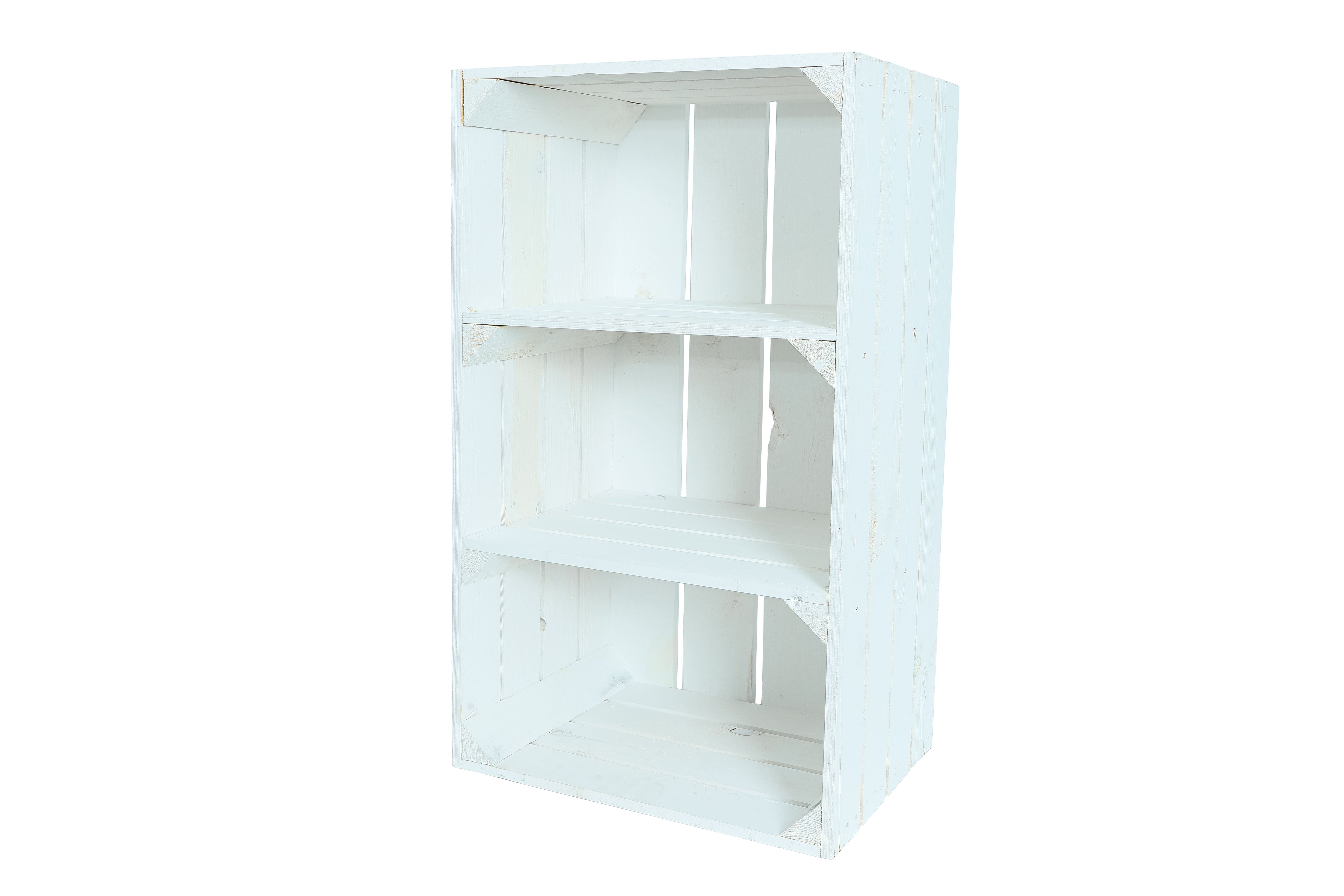 Neue Holzkiste SchuhSchmal 68x40x31cm - weiß- HolzRepublik