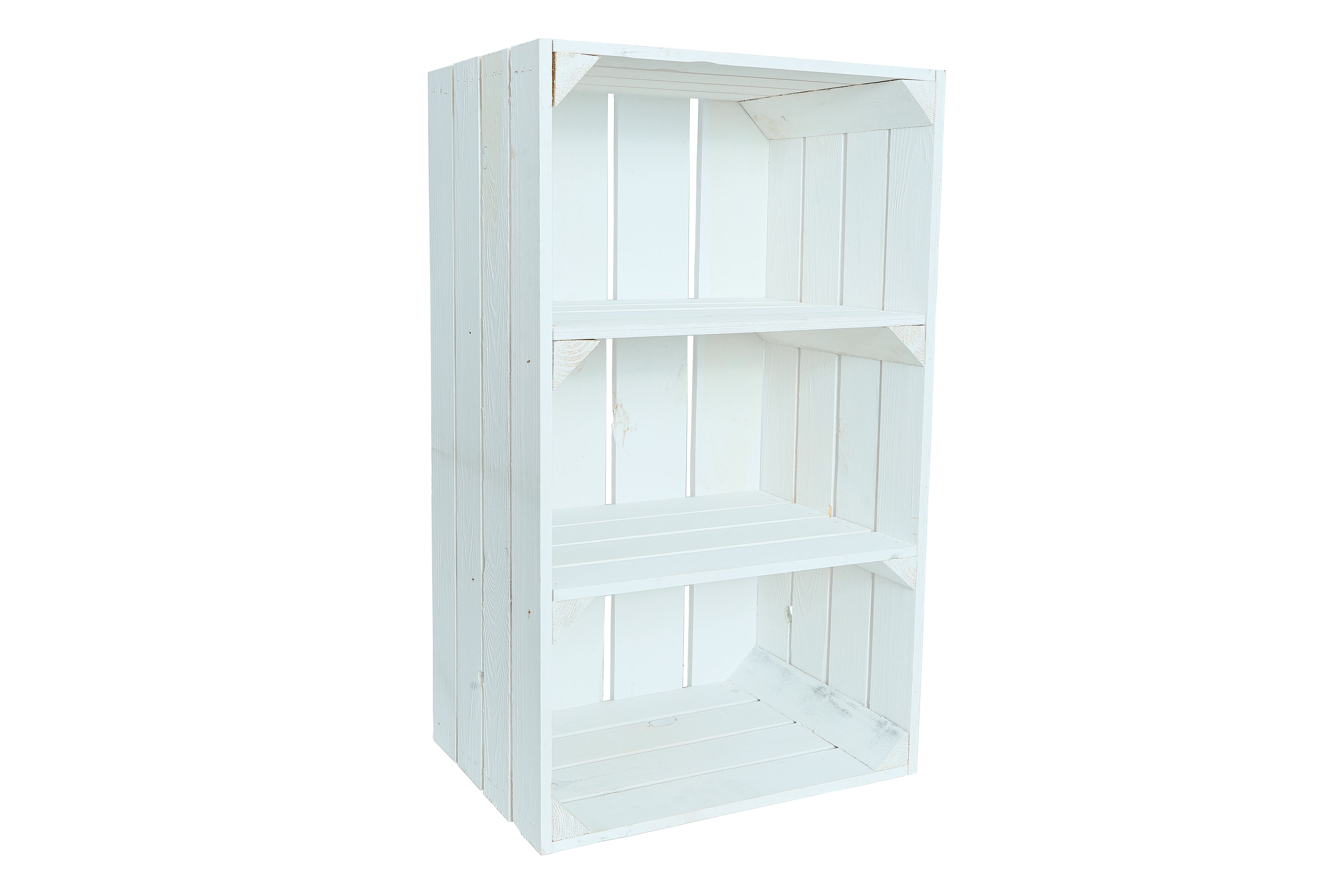 Neue Holzkiste SchuhSchmal 68x40x31cm - weiß- HolzRepublik