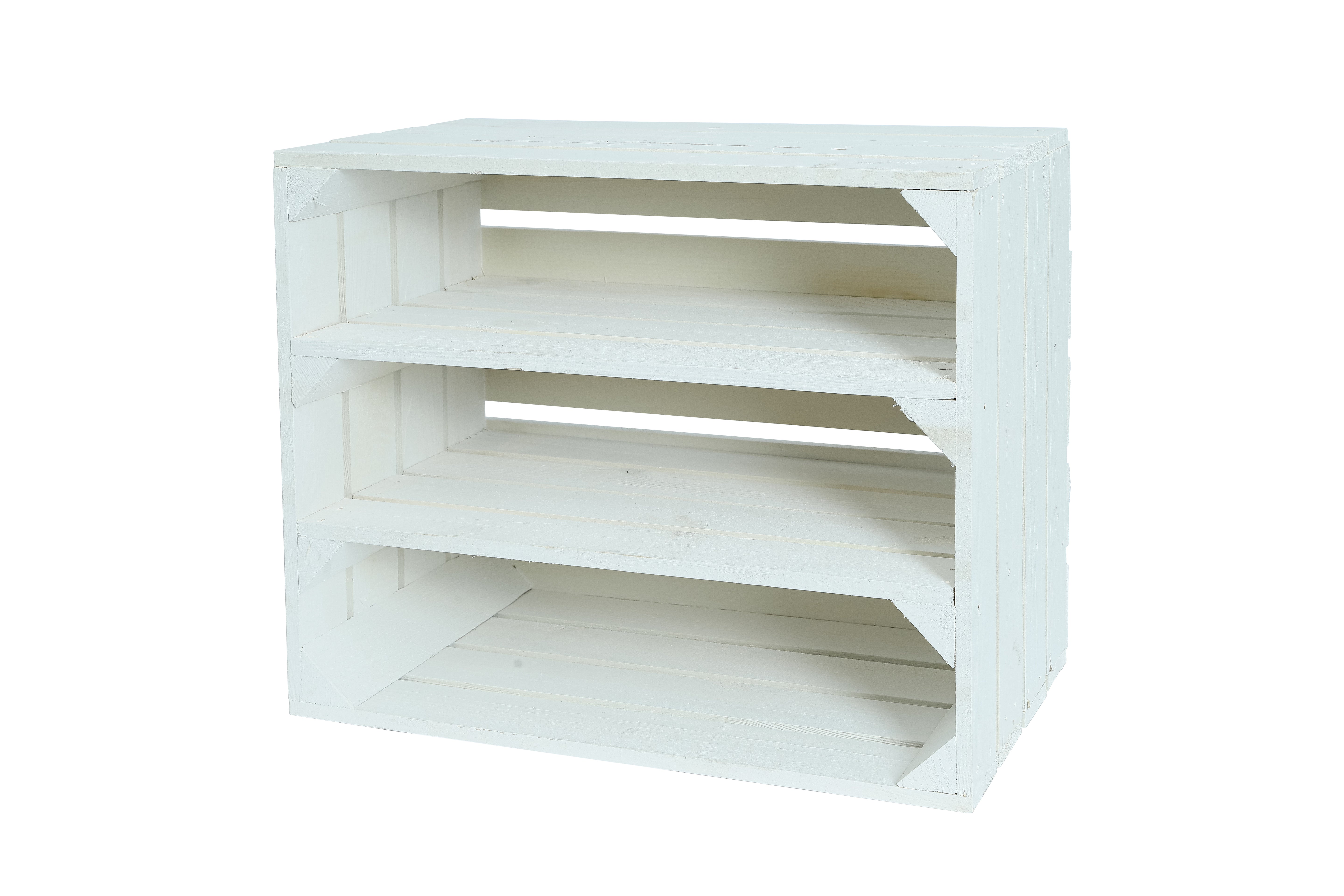 Neue Holzkiste Schuh2Lang 50x40x29 cm - weiß- HolzRepublik