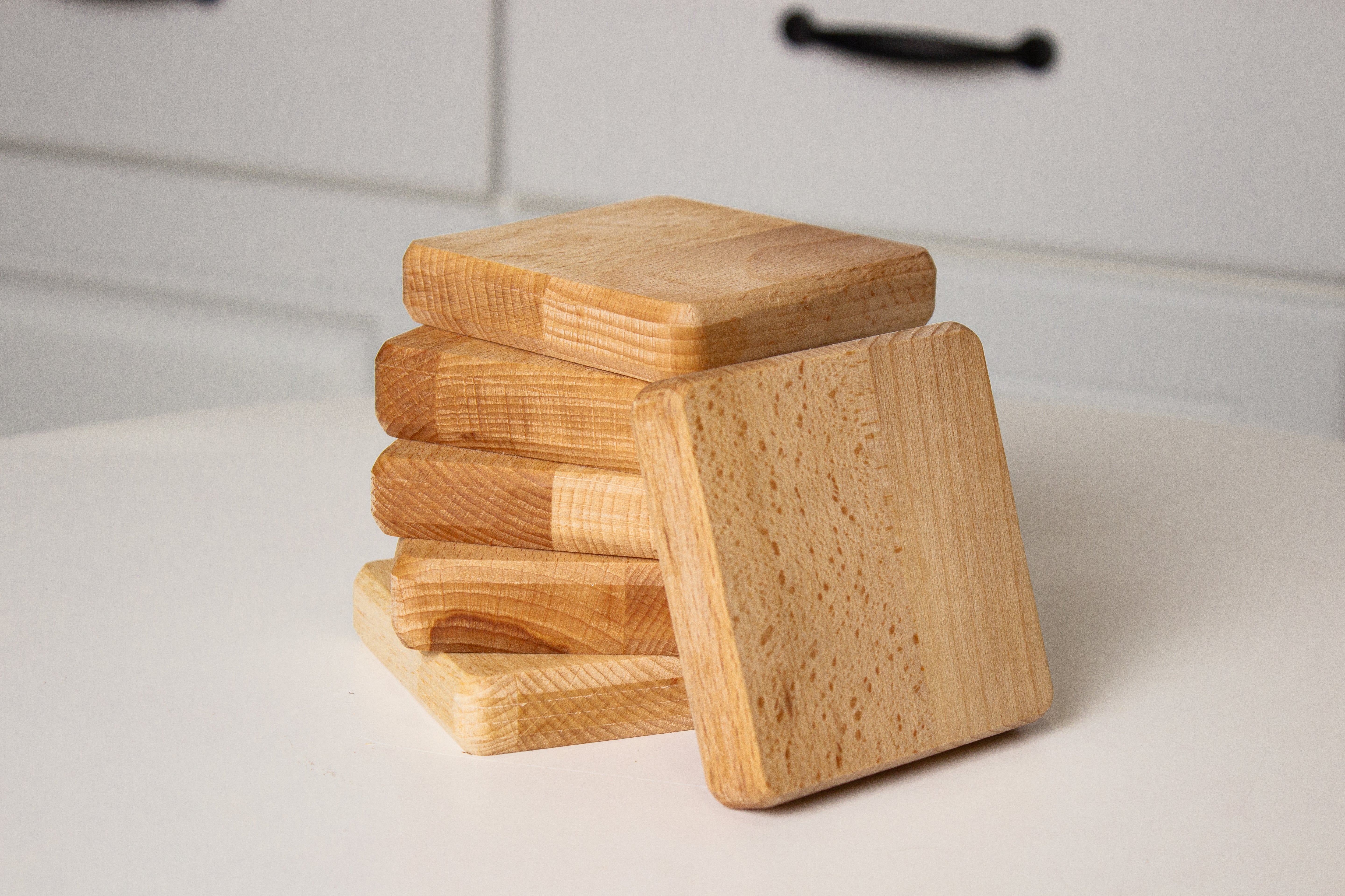 Holzuntersetzer für Tassen 8,5x8,5x2 cm- HolzRepublik