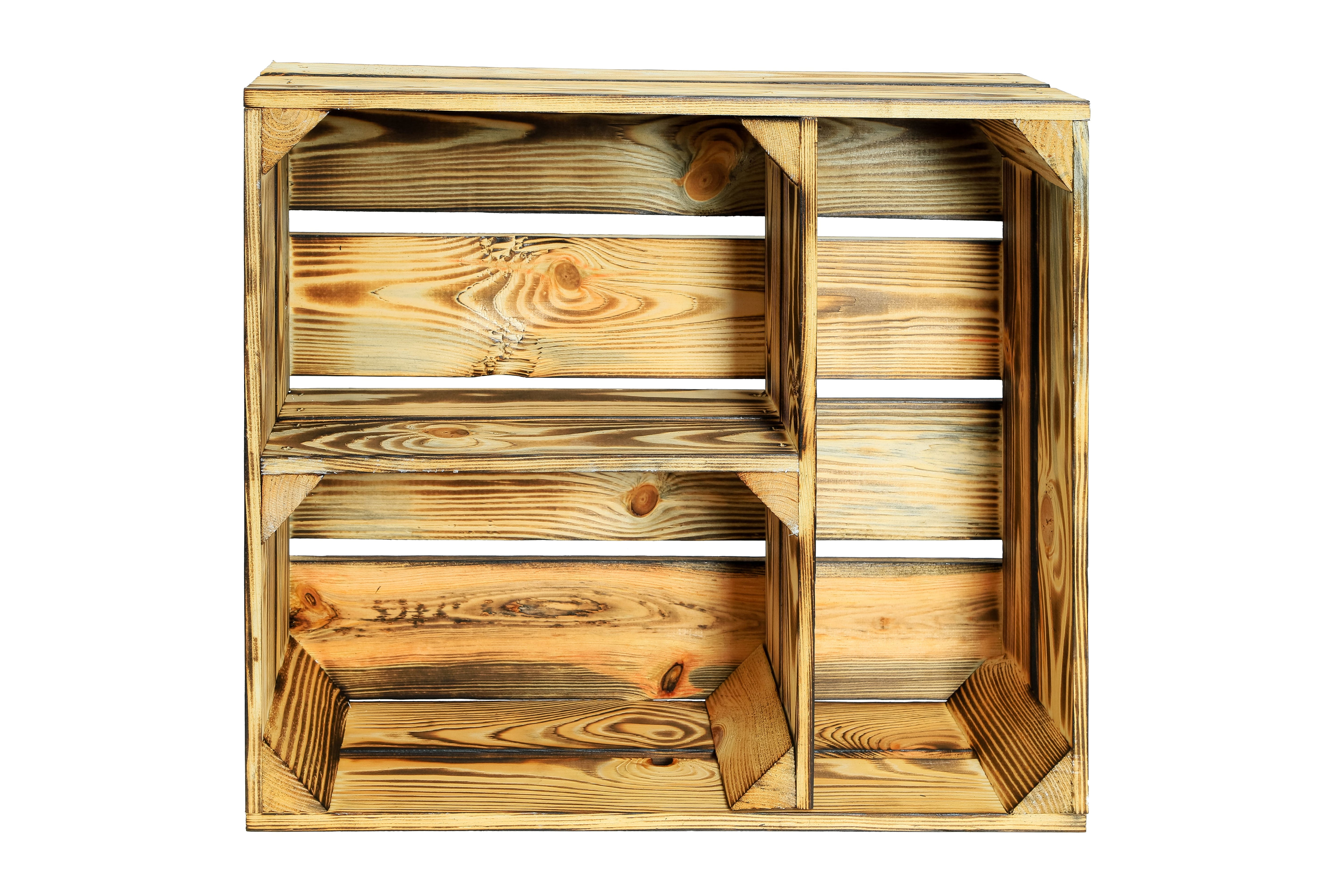 Neue Holzkiste Traute geflammt 50x40x16 cm- HolzRepublik