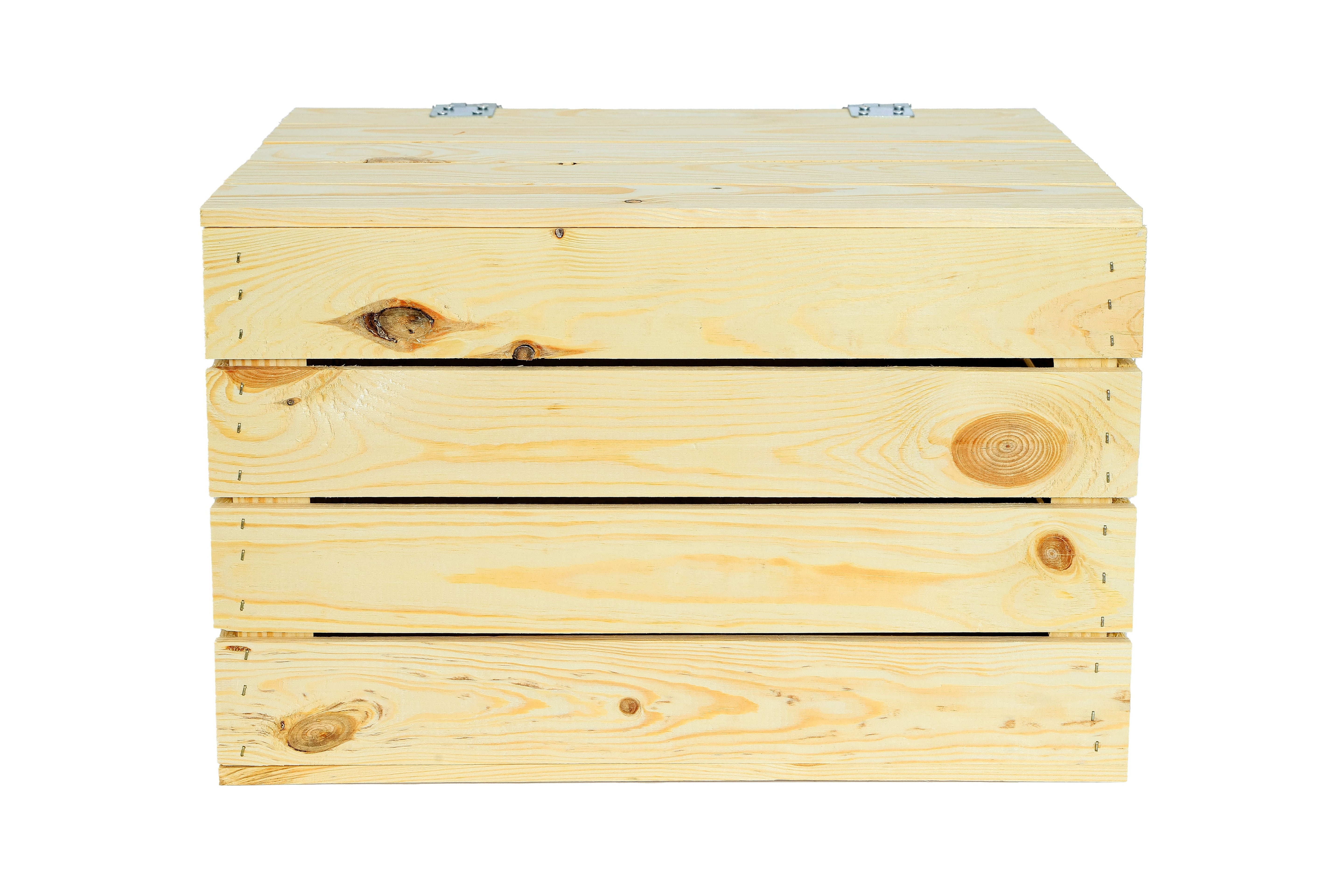 Neue Holztruhe natur 48x36x30cm -  Truhe aus Holz / Holzkiste mit Deckel / Aufbewahrungskiste- HolzRepublik