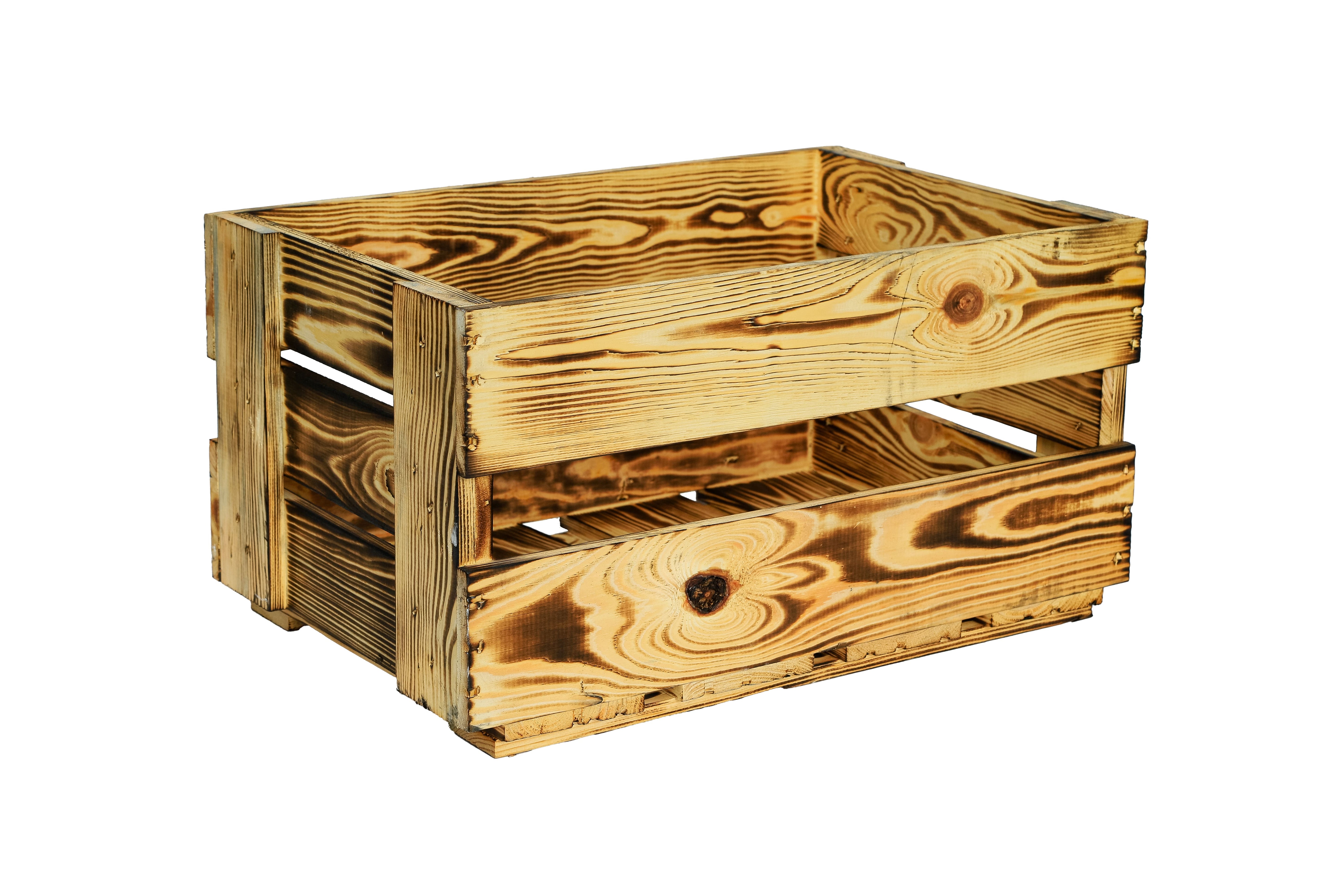Neue Weinkiste 46x30,5x24 cm - geflammt- HolzRepublik