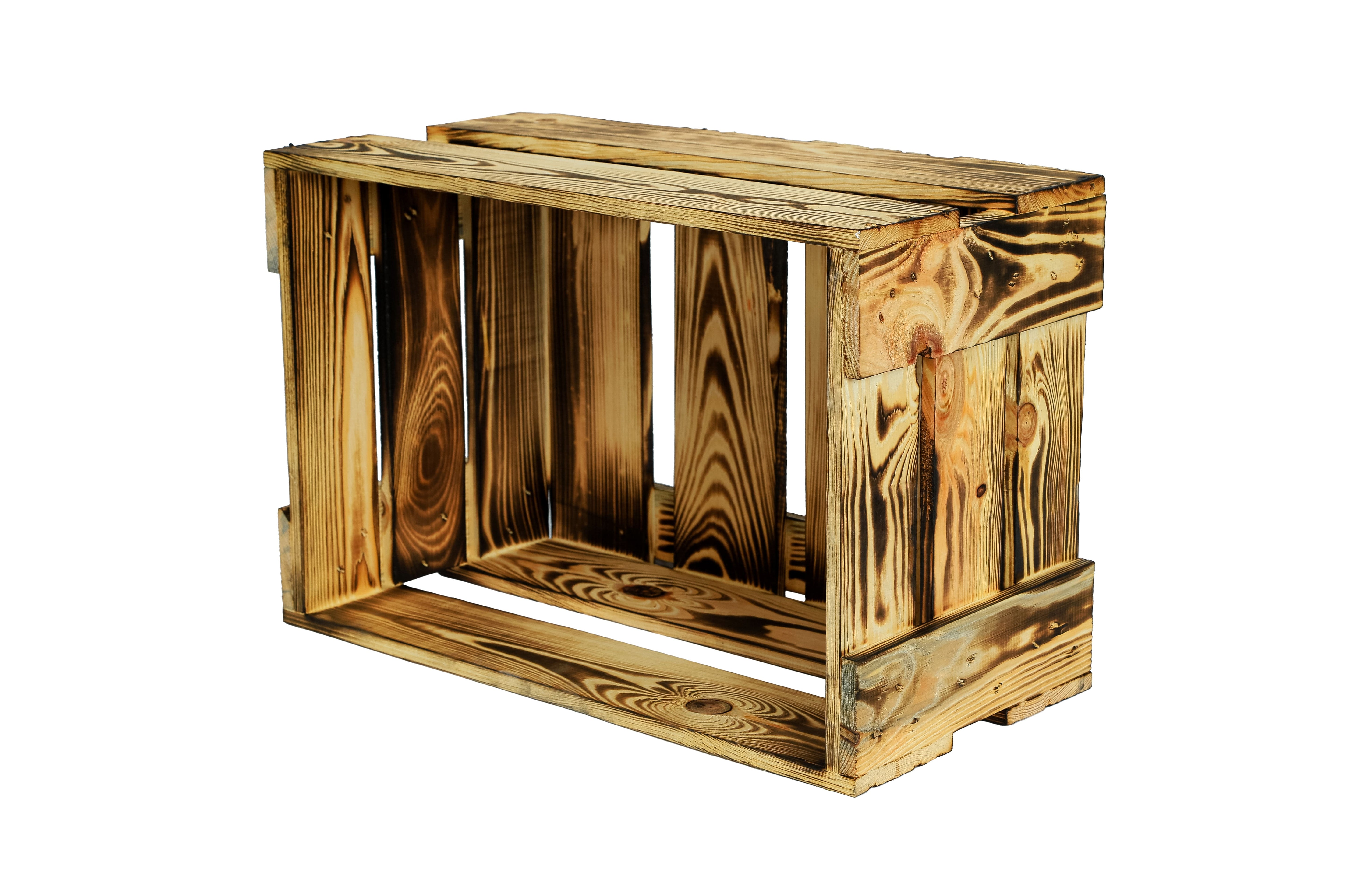 Neue Weinkiste 46x30,5x24 cm - geflammt- HolzRepublik