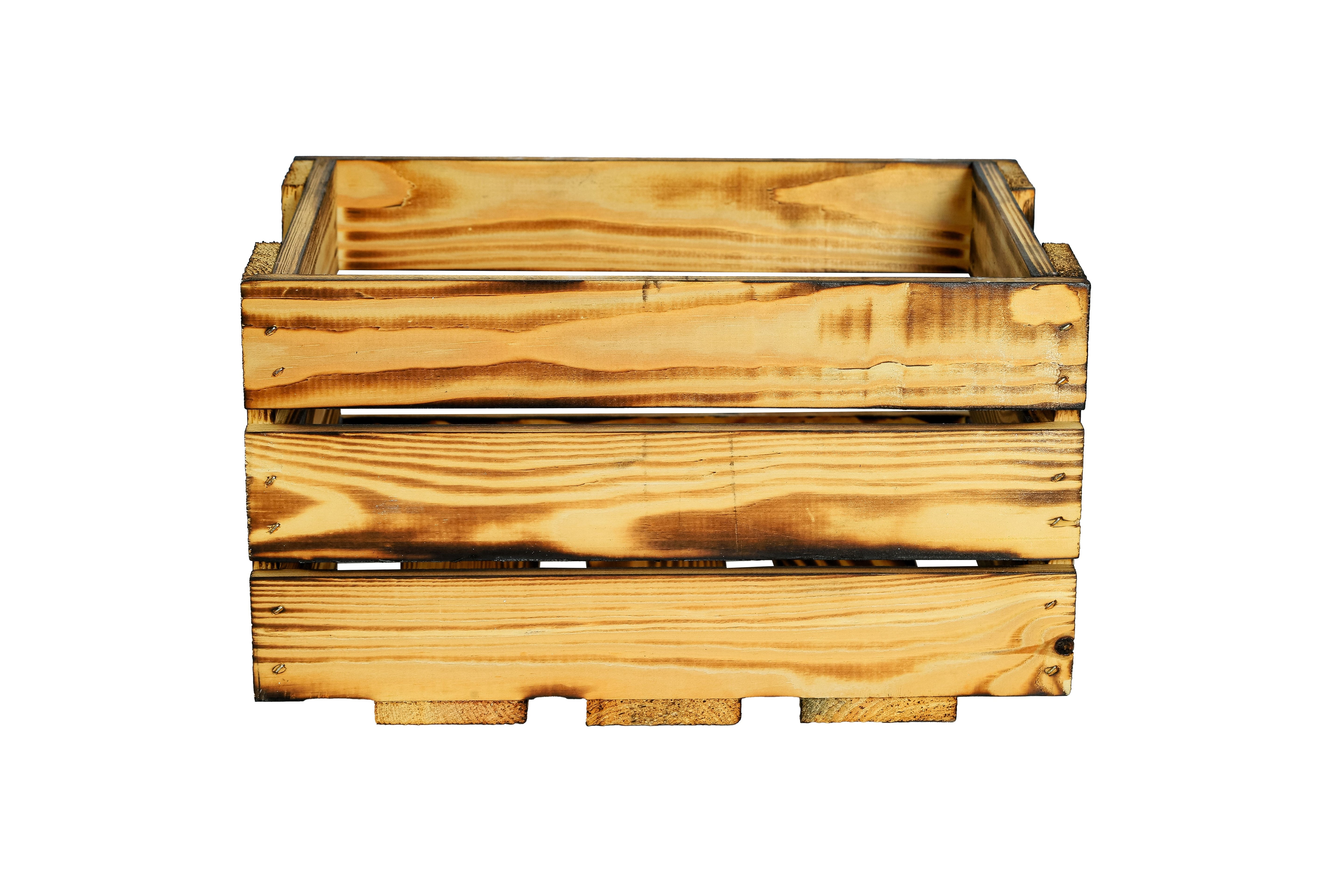 Neue kleine Weinkiste 34x23x19cm - geflammt- HolzRepublik
