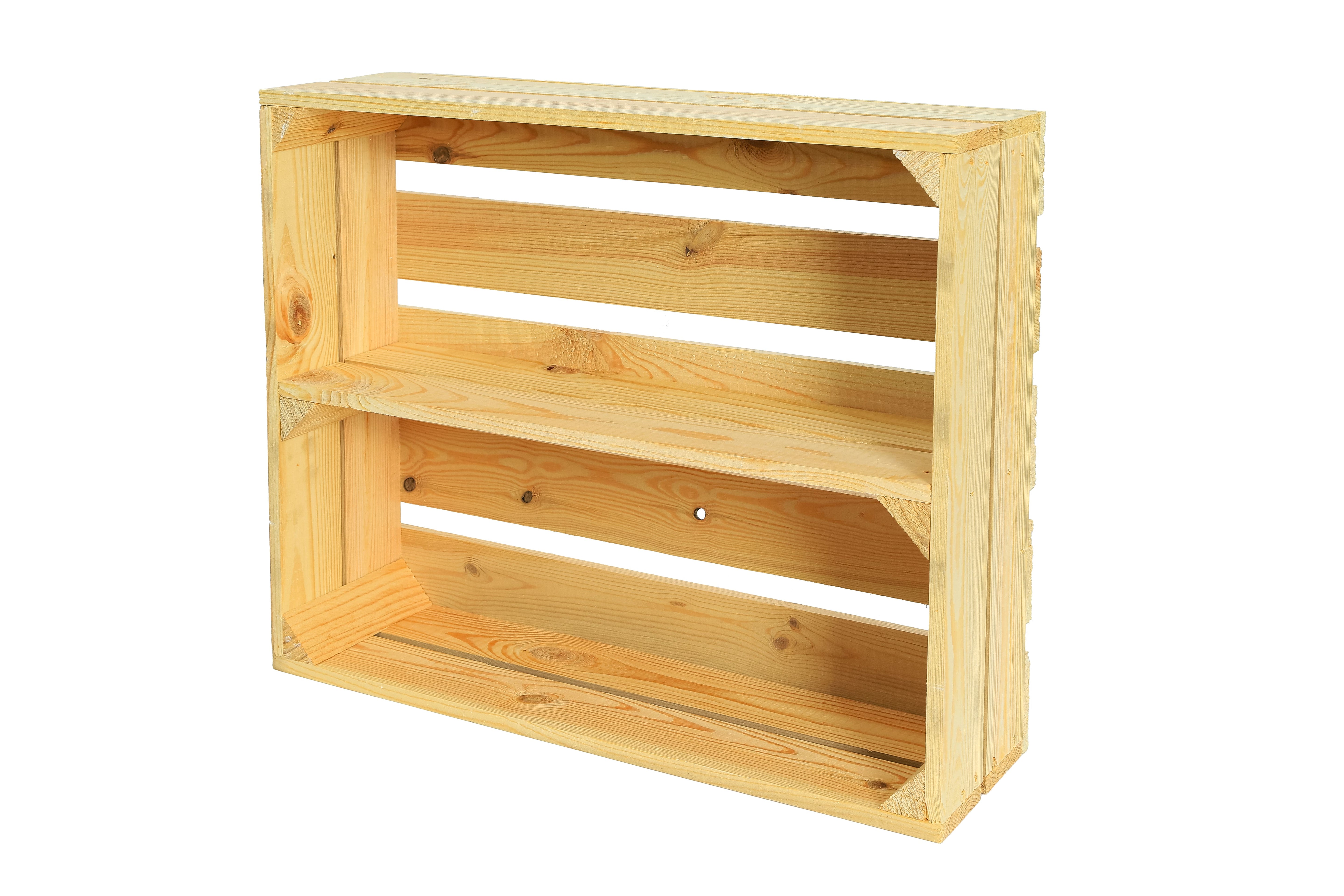 Neue Holzkiste Wilma Längs Natur 50x40x16 cm / Holzregal / Küchenregal / Gewürzregal /Badezimmerregal- HolzRepublik
