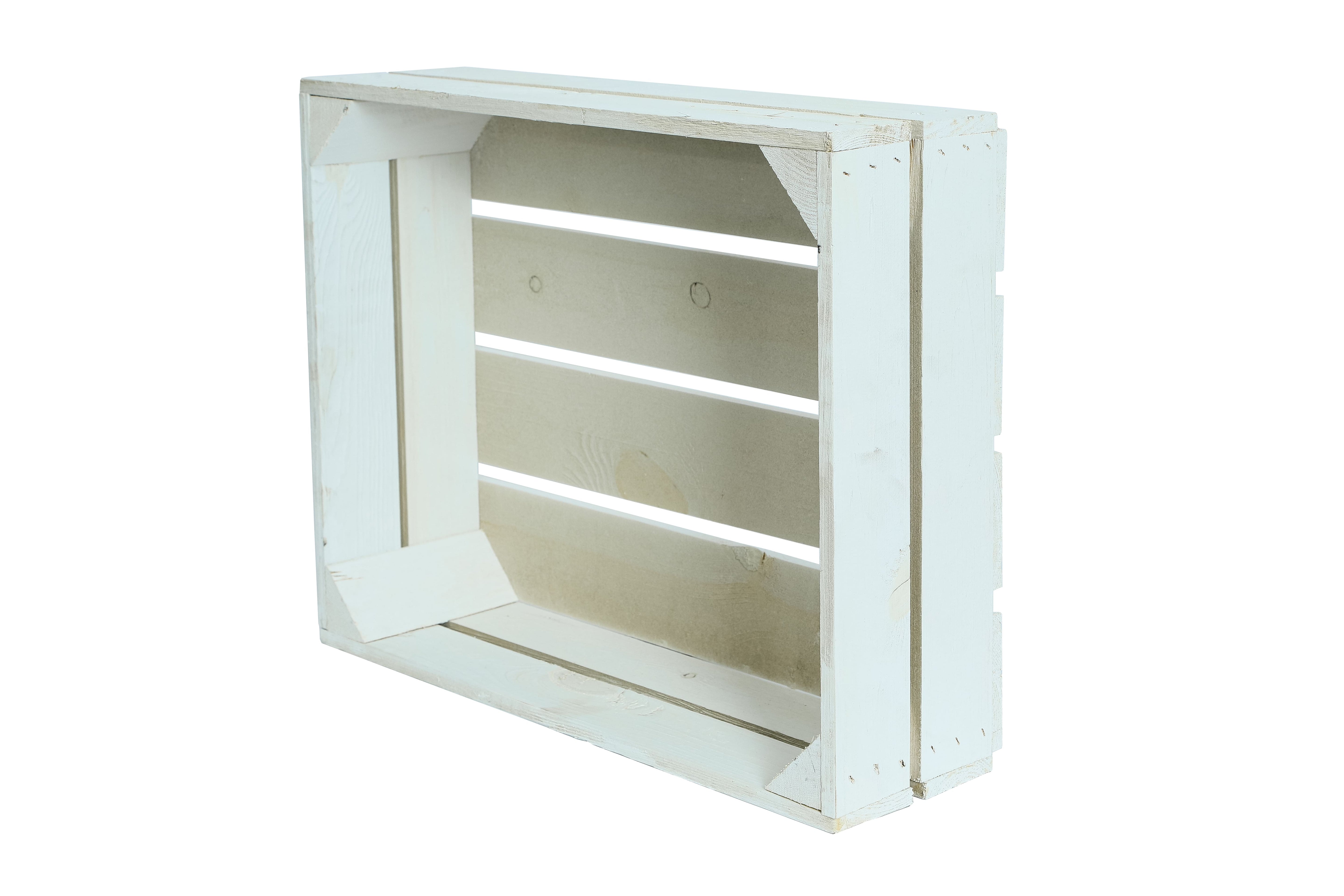 Neue Holzkiste Wilma Ohne 50x40x16 cm - weiß- HolzRepublik