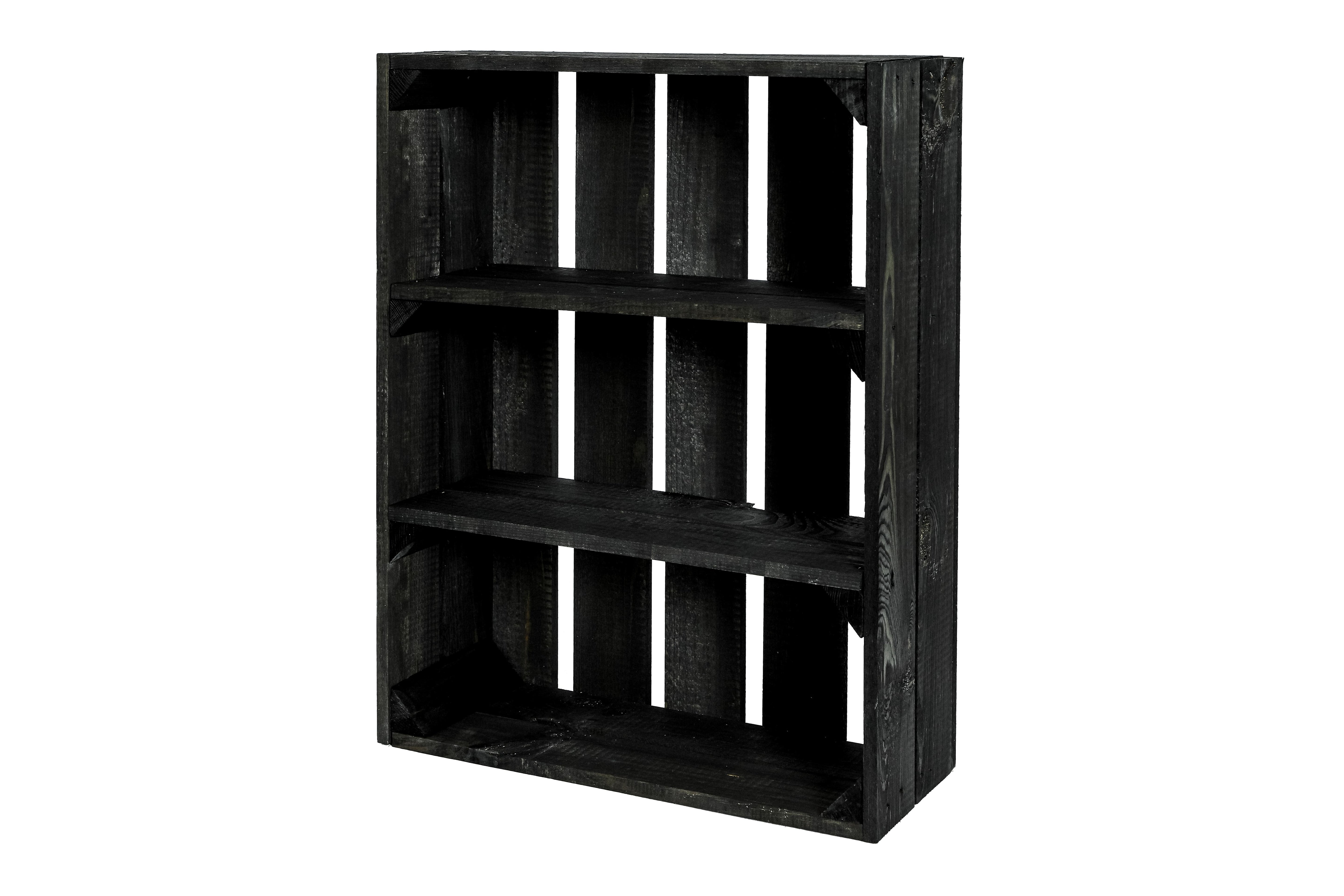 Neue Holzkiste Wilma schwarz 50x40,5x16cm / Holzregal / Küchenregal / Gewürzregal /Badezimmerregal- HolzRepublik