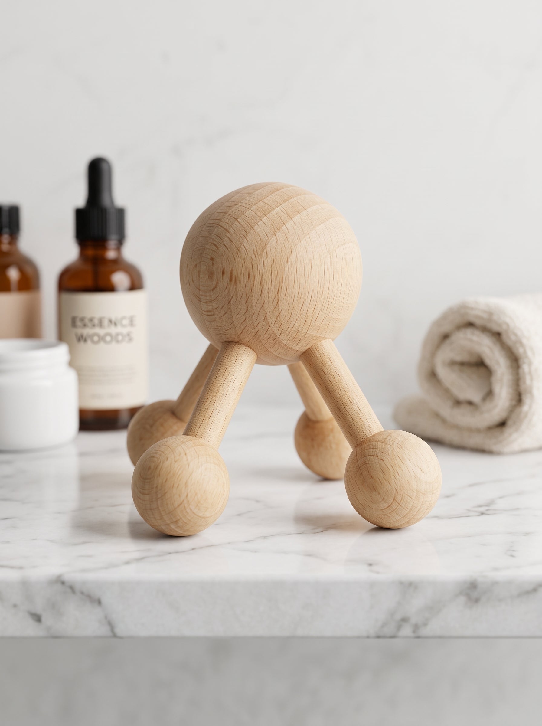 Körpermassagegerät aus Holz – Self Care Massage Tool für Wellness, Entspannung, sanfte Lymphmassage