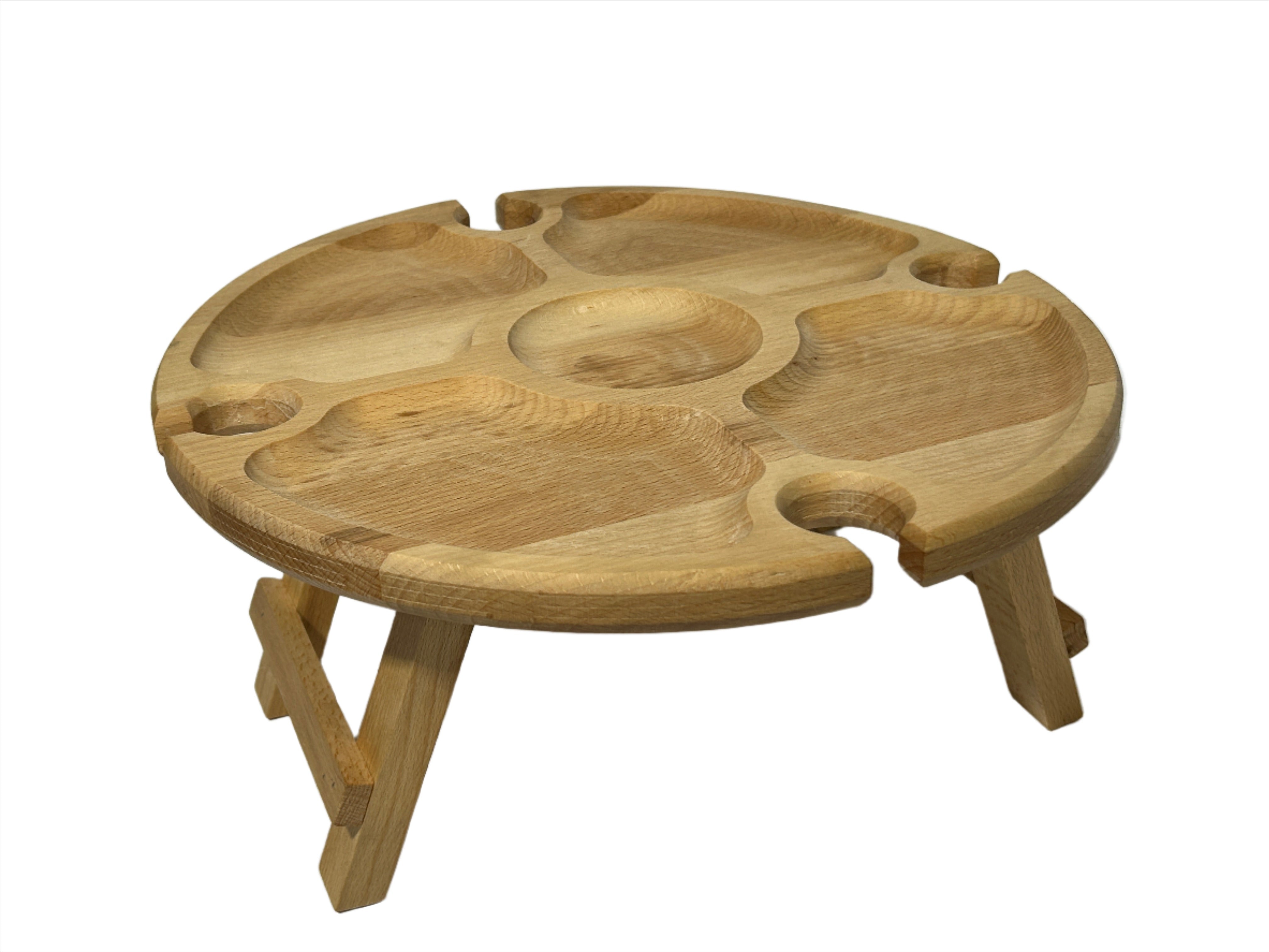 Rundes multifunktionales Serviertablett aus Buchenholz- HolzRepublik