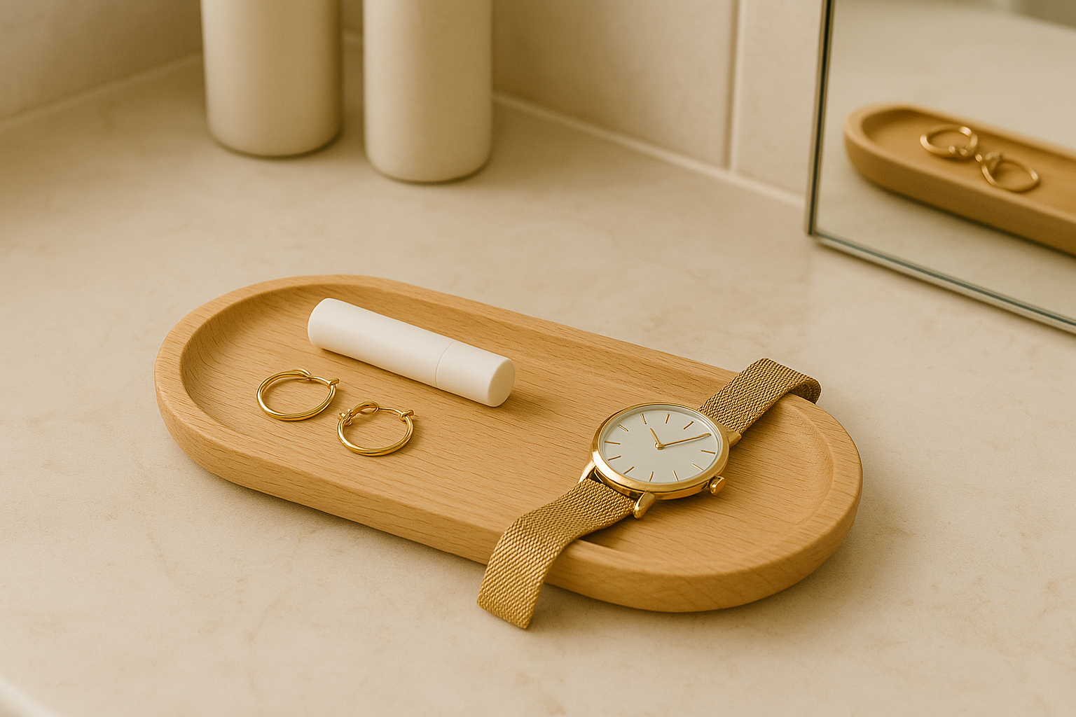 Holztablett / Servierplatte / Holzteller– Vielseitige Ablage für Küche, Bad & Zuhause