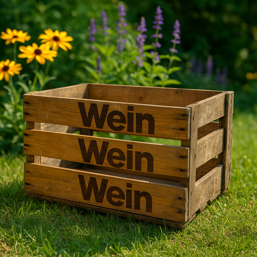 Originale Weinkiste WEIN WEIN WEIN 50x35x28 cm / Obstkiste / Dekokiste / Holzkiste / Gartenkiste
