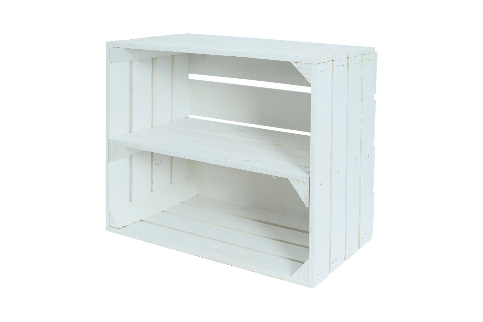 Neue Holzkiste Schuh 50x40x29cm - weiß- HolzRepublik