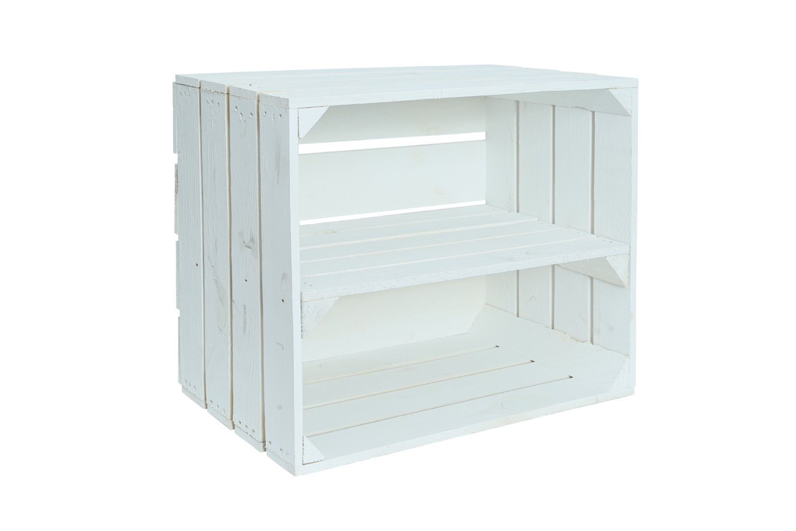 Neue Holzkiste Schuh 50x40x29cm - weiß- HolzRepublik