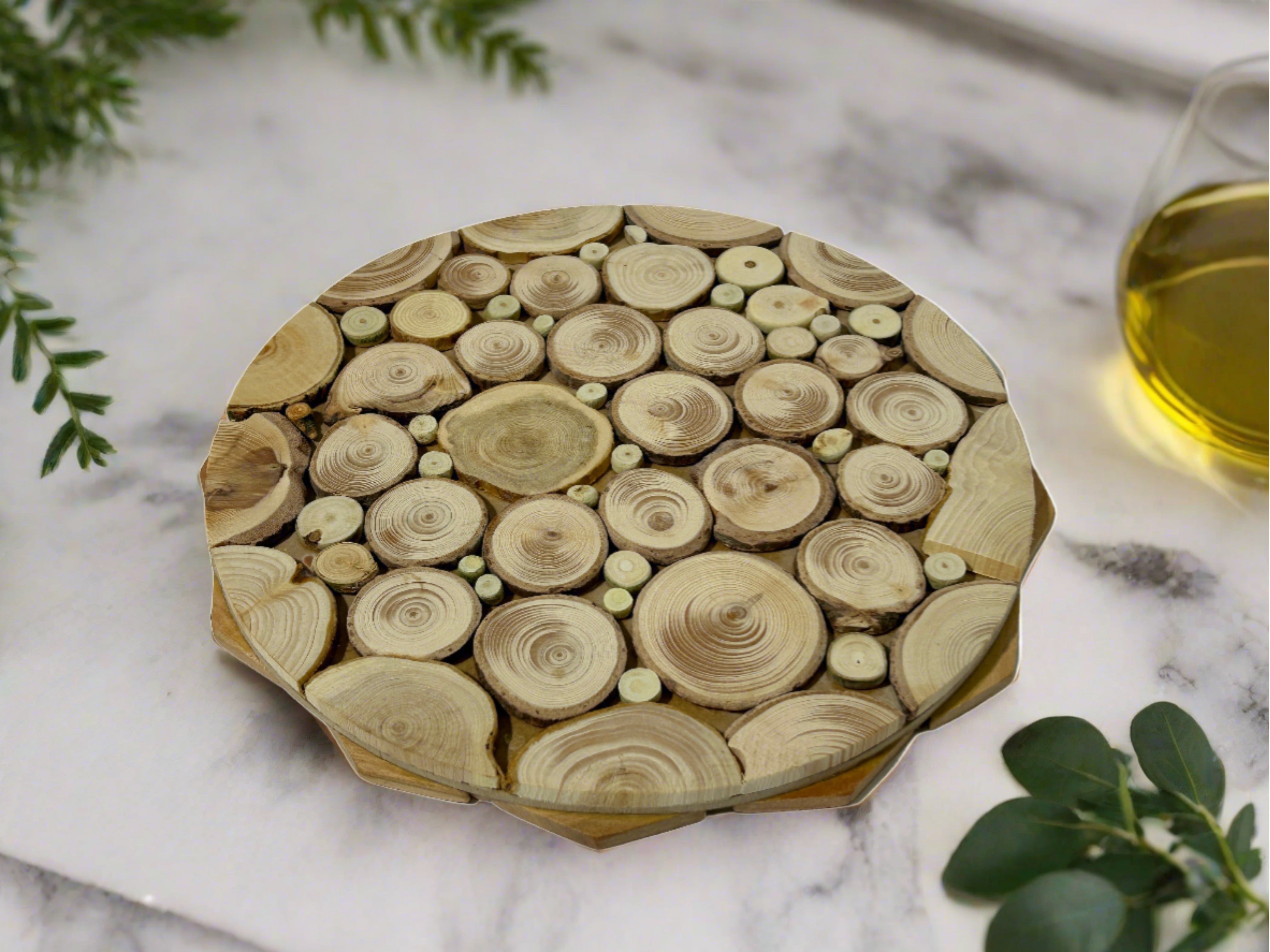 Handgefertigter Holzuntersetzer 2 Seitig- HolzRepublik