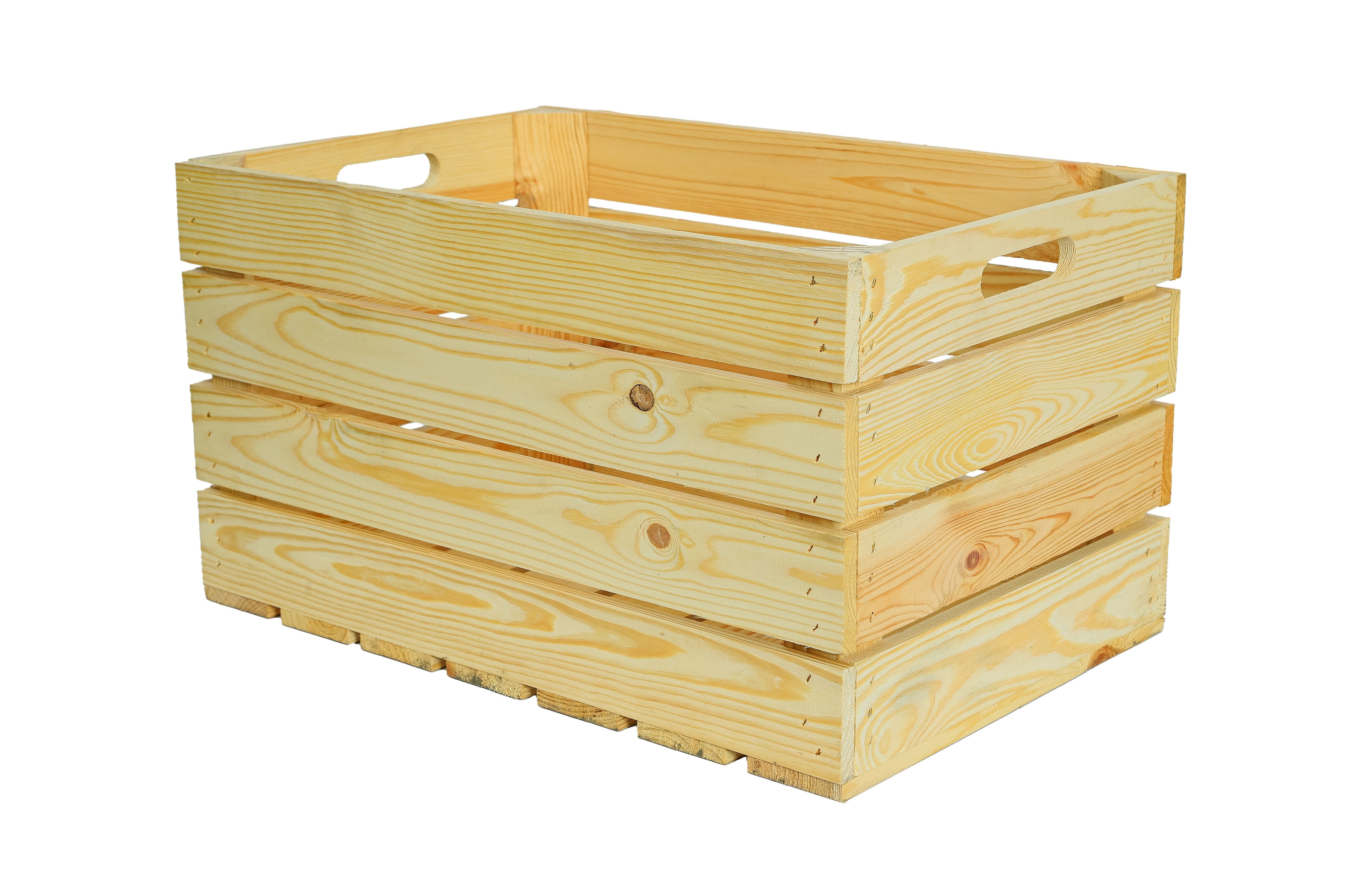 Neue Holzkiste Elfriede 54x35x30cm - natur mit Griff / Dekokiste / Obstkiste / Aufbewahrungskiste / Dekokiste / Obstkiste- HolzRepublik