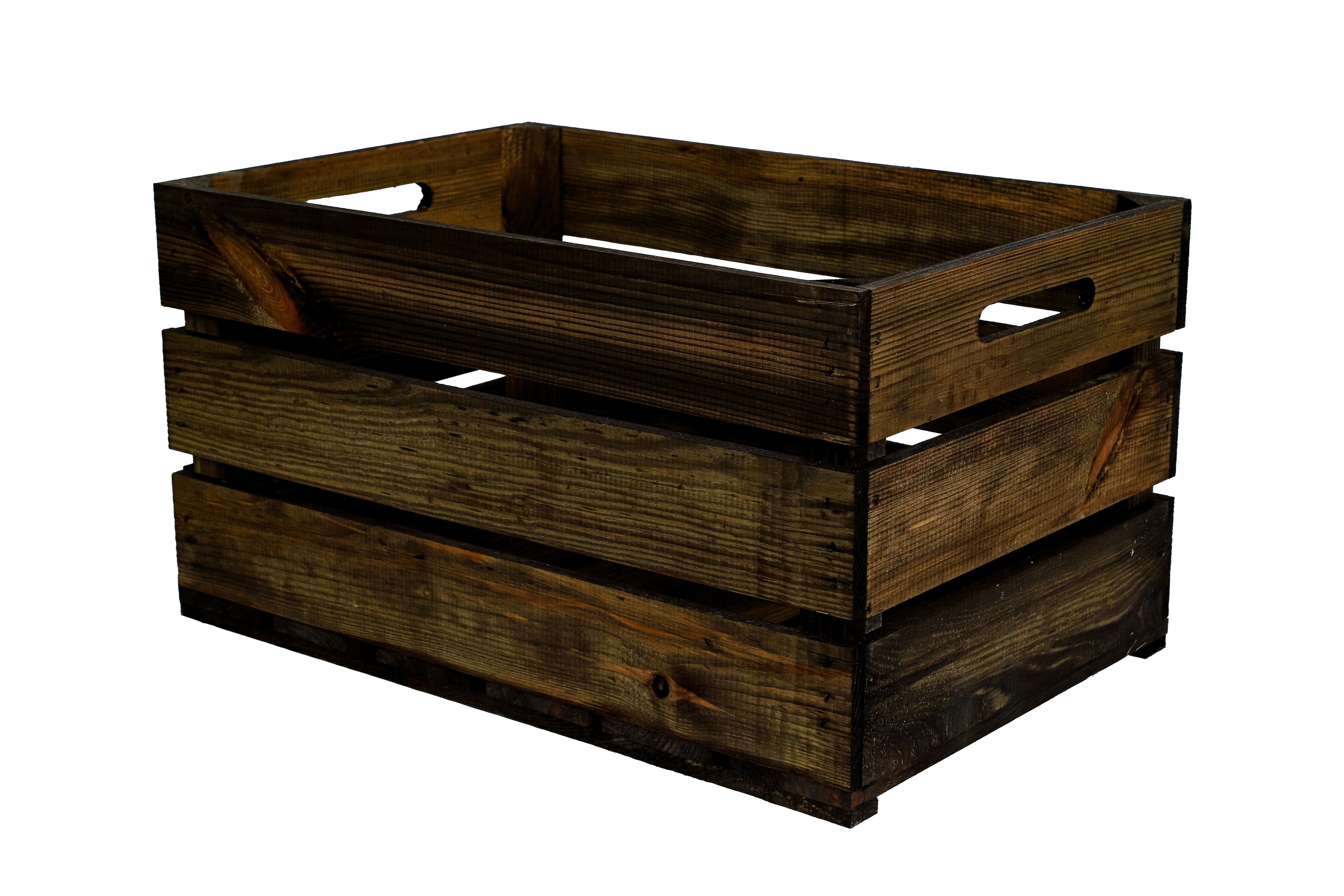 Neue Holzkiste Elfriede 54x35x30cm - braun mit Griff / Dekokiste / Obstkiste / Aufbewahrungskiste- HolzRepublik