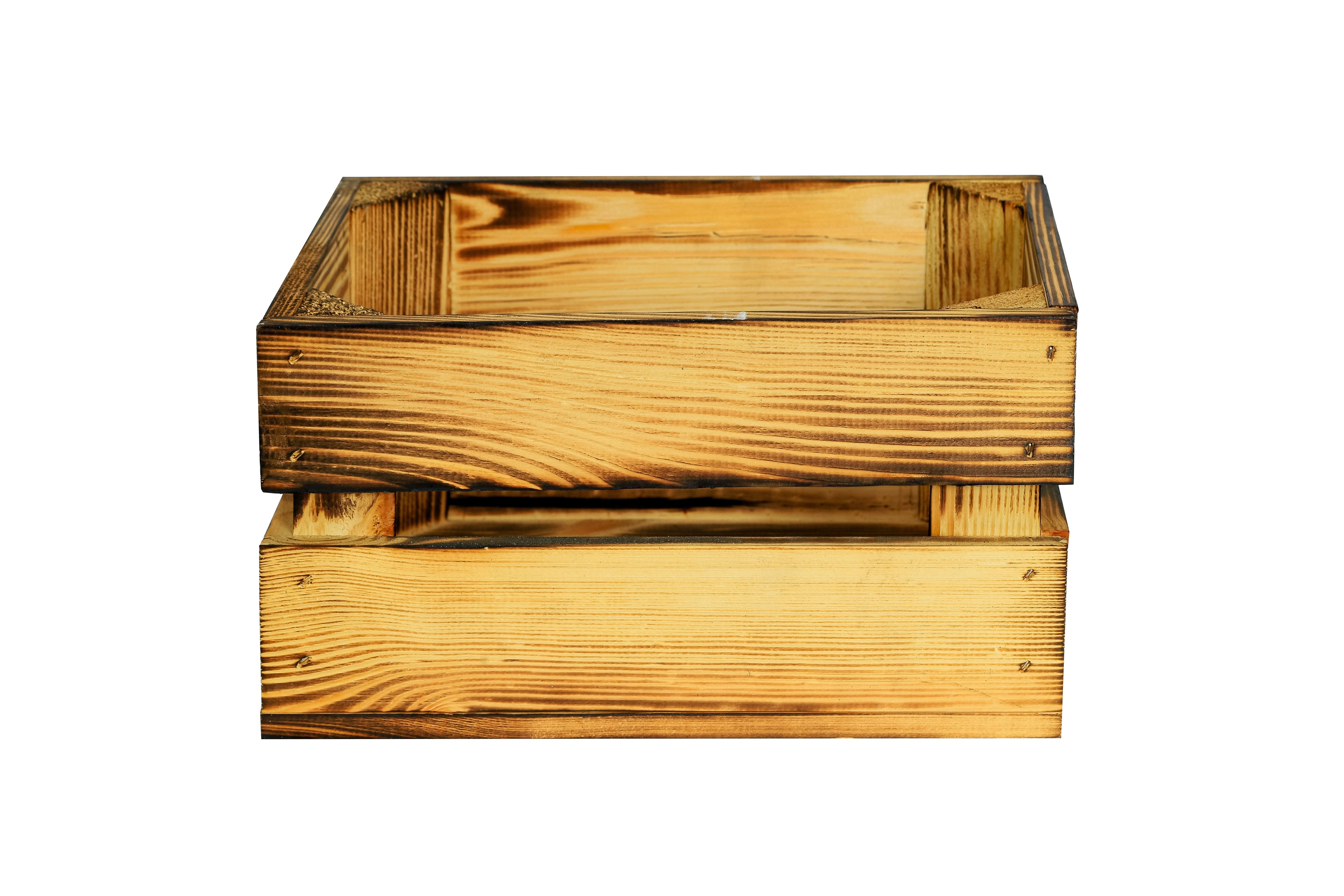 Neue kleine Holzkiste Frieda 30x22x16 cm - geflammt / Dekokiste / Obstkiste- HolzRepublik