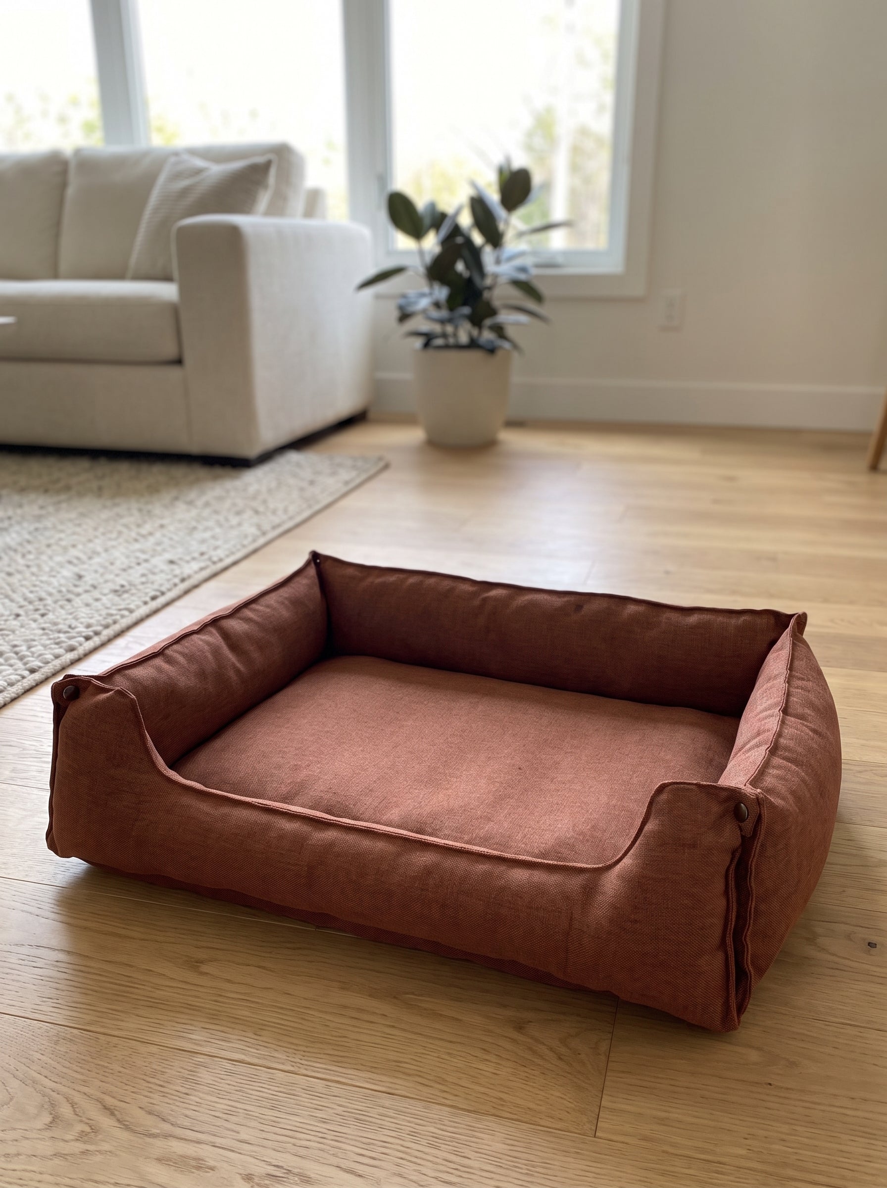 Hundebett faltbar, waschbar und hypoallergen – Hundekissen orthopädisch – braun – Bequemer Schlafplatz für Ihren Hund