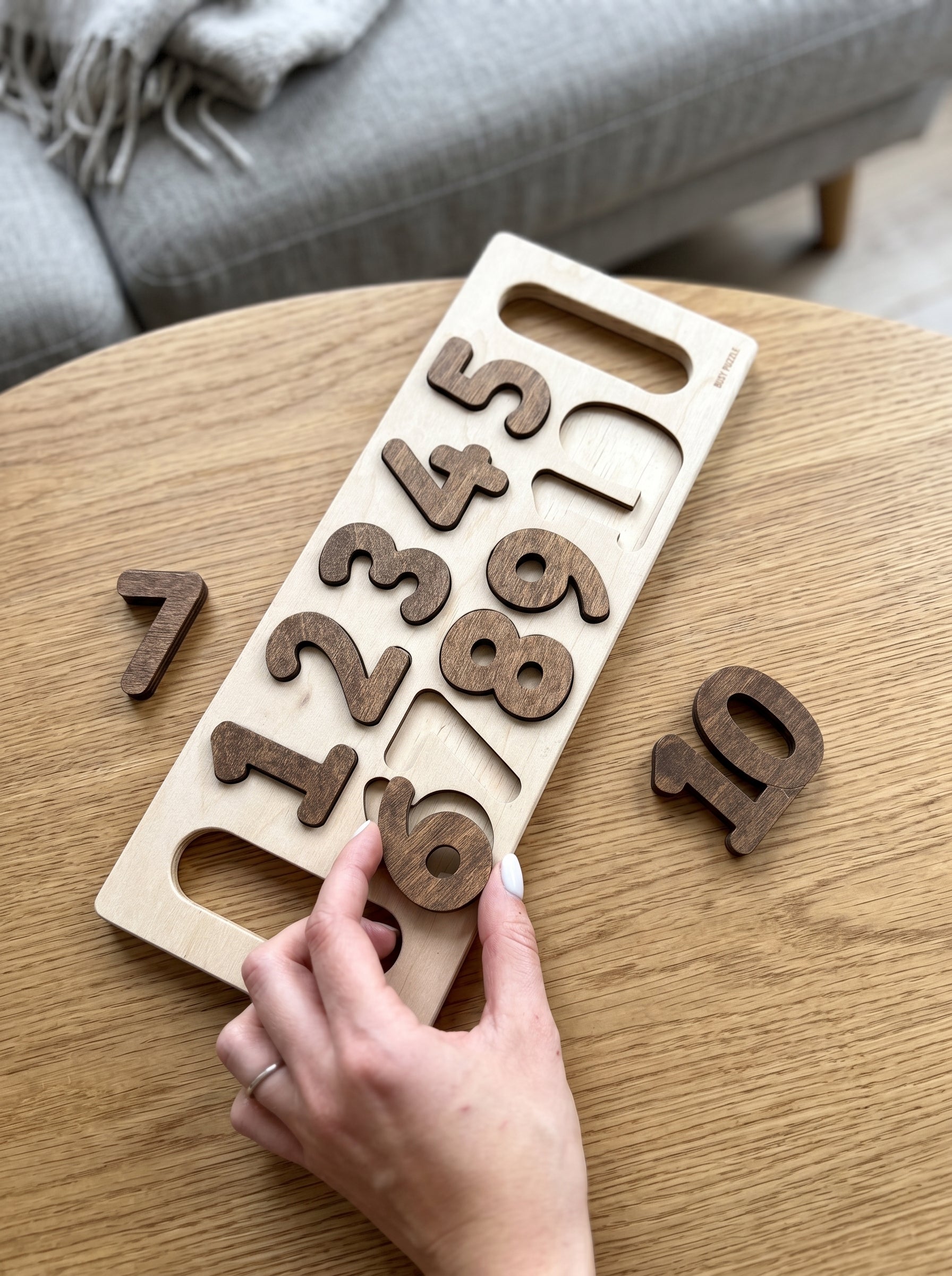 Montessori-Zahlenpuzzle für Kinder / Lernspiel zur Zahlenförderung / Pädagogisches Holzspielzeug zum Zählen & Sortieren
