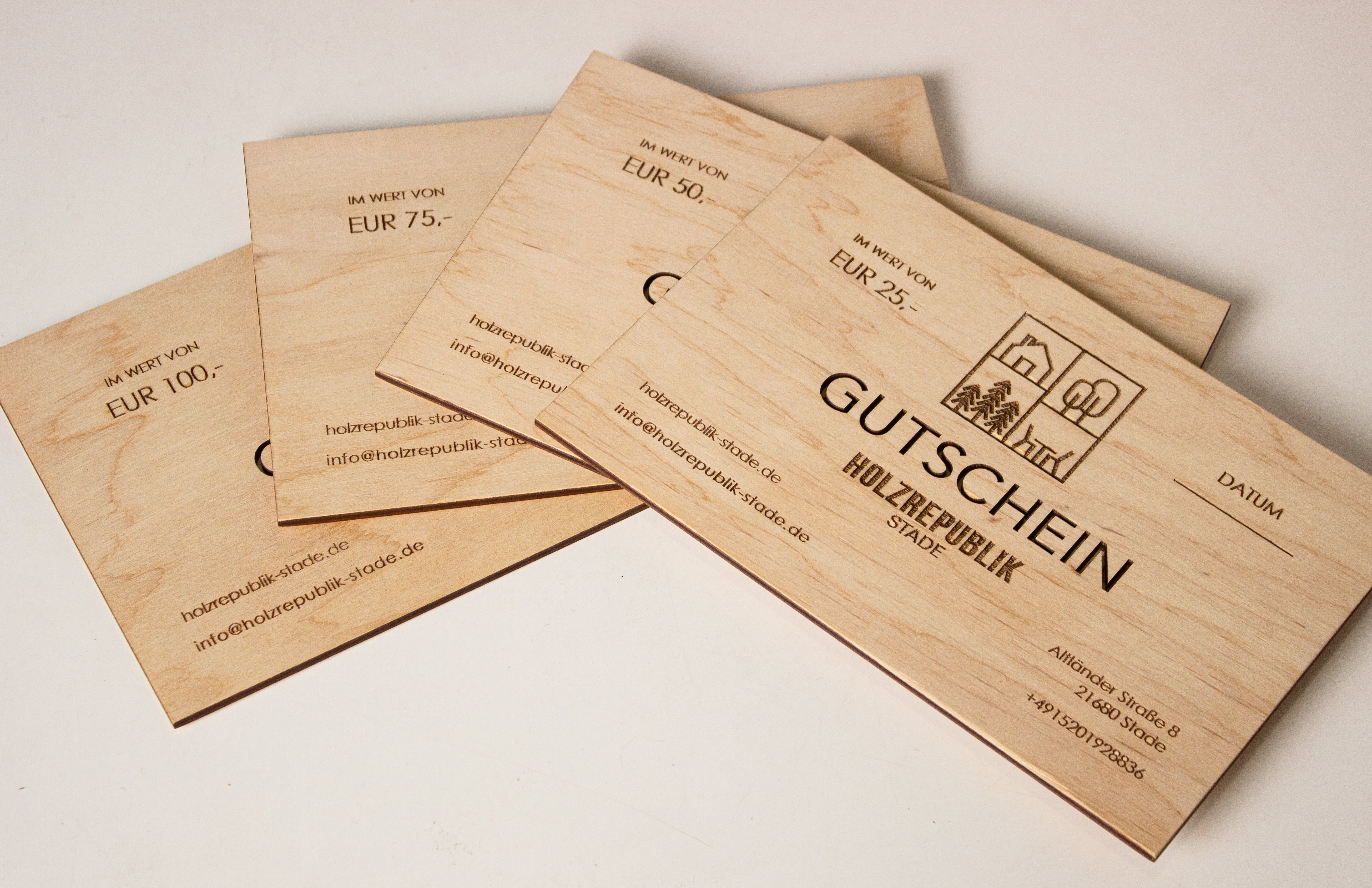 Gutschein im Wert von 100 Euro - Holzrepublik Stade / Geschenkkarte / Geschenkgutschein- HolzRepublik