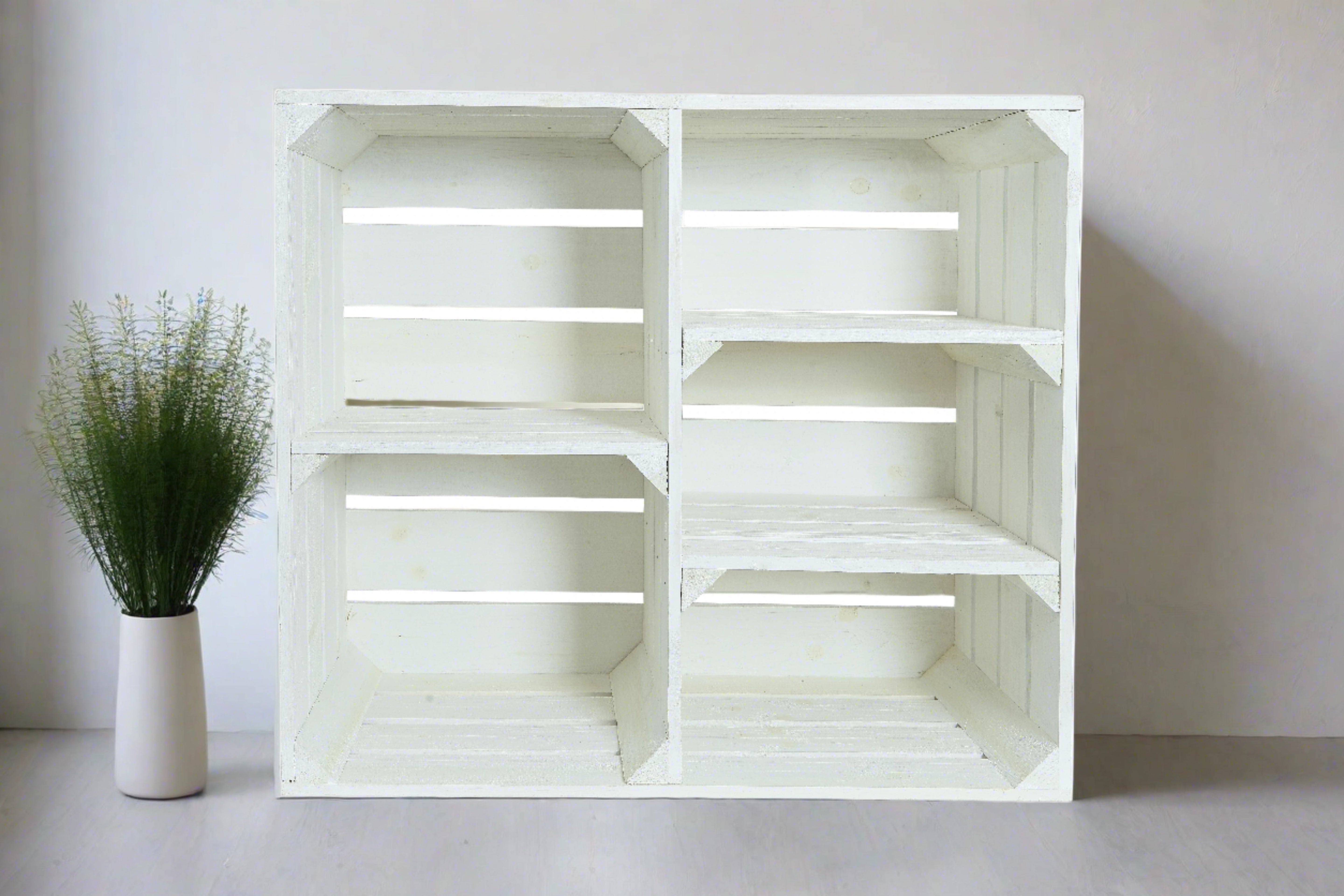 Großes Holzregal HS3 77x68x35cm - weiß- HolzRepublik