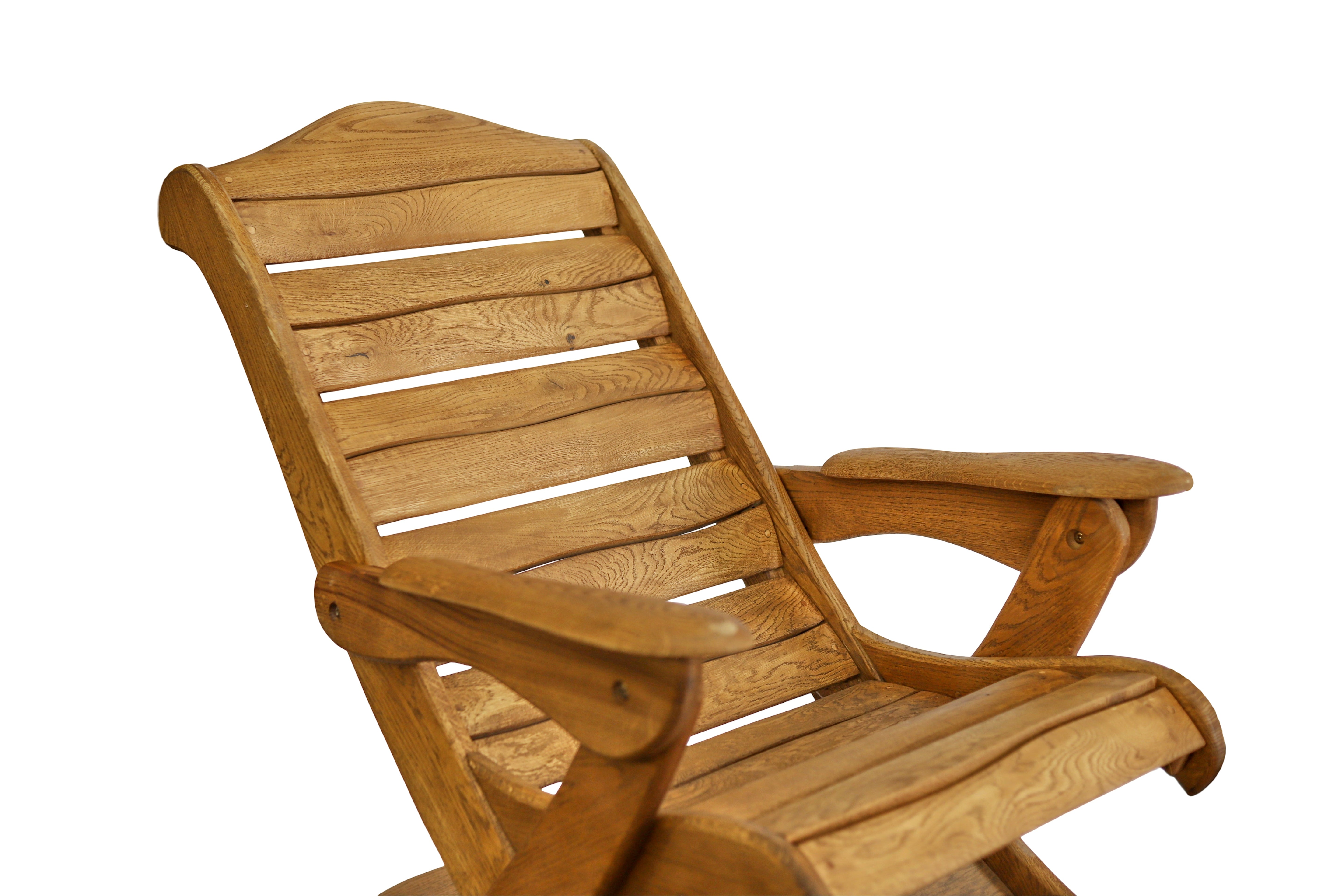 Schaukelstuhl aus massivem Eichenholz Braun / Massivholz / Wippstuhl aus Eiche- HolzRepublik