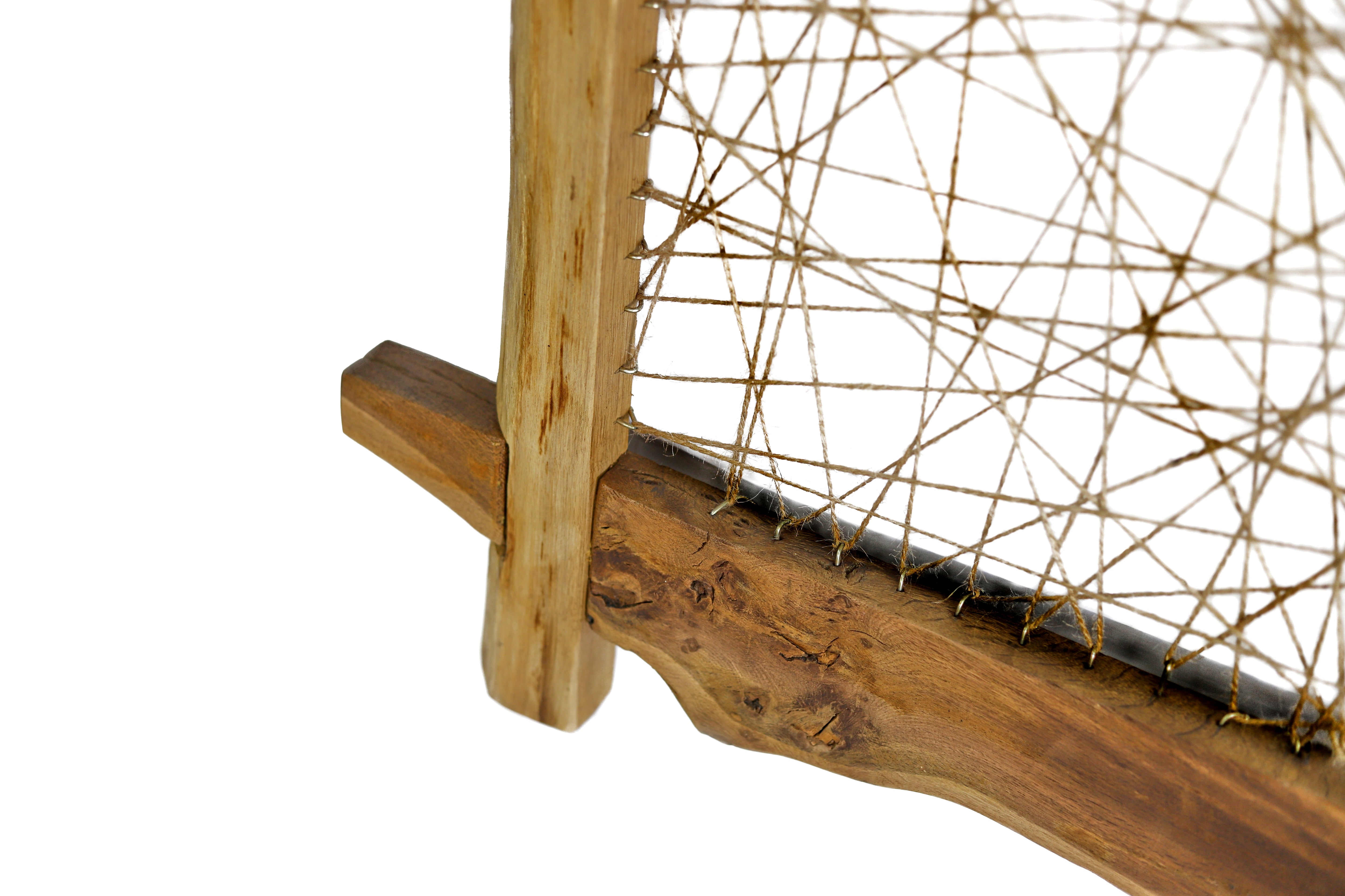 Bilderrahmen aus Holz mit Seilen / mit Seilaufhängung / Fotohalter mit Holzrahmen / Wandbilderrahmen / Handgefertigter Naturholzrahmen mit Kordel- HolzRepublik