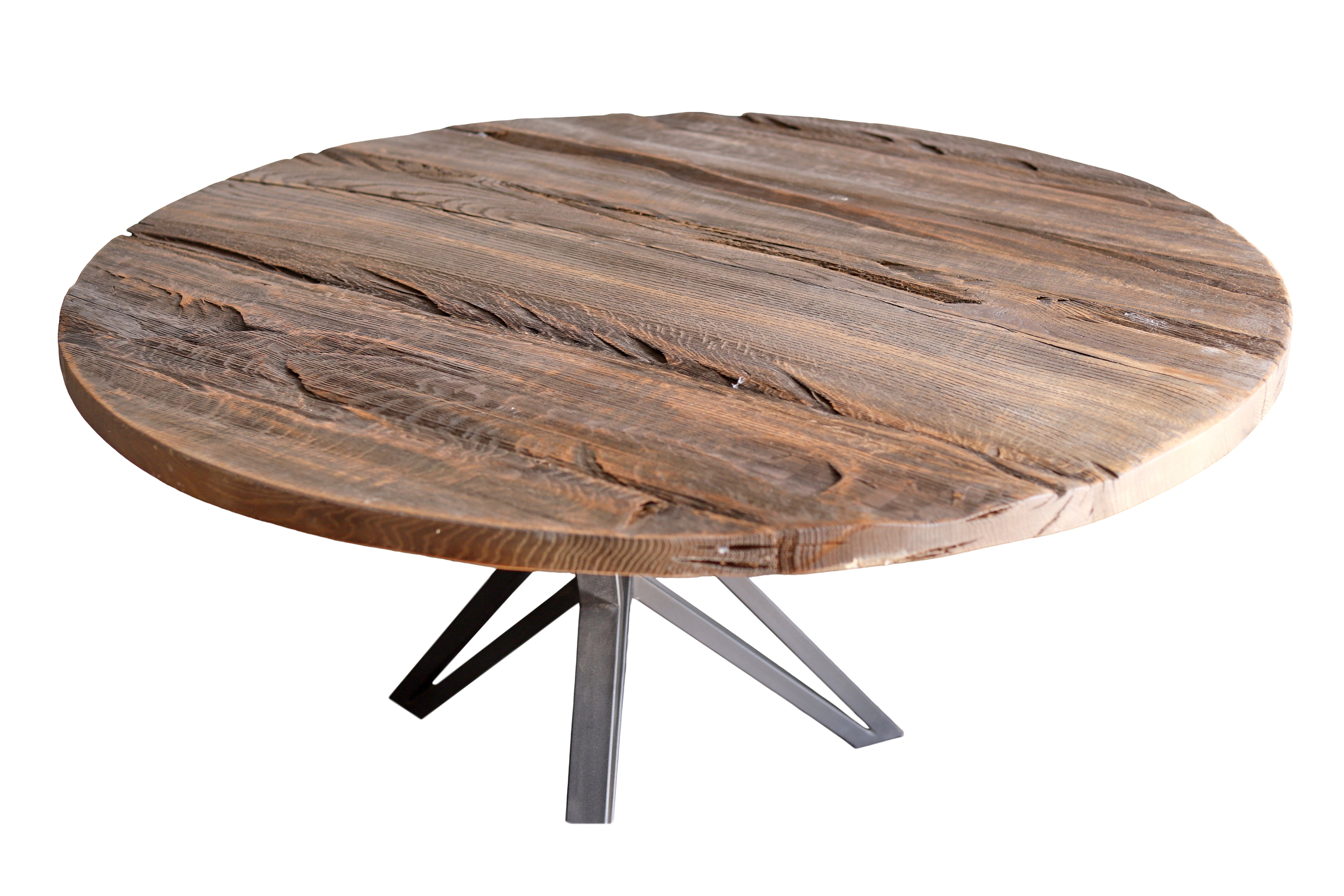 Runde Tischplatte aus altem originalem Altholz / Holztischplatte- HolzRepublik