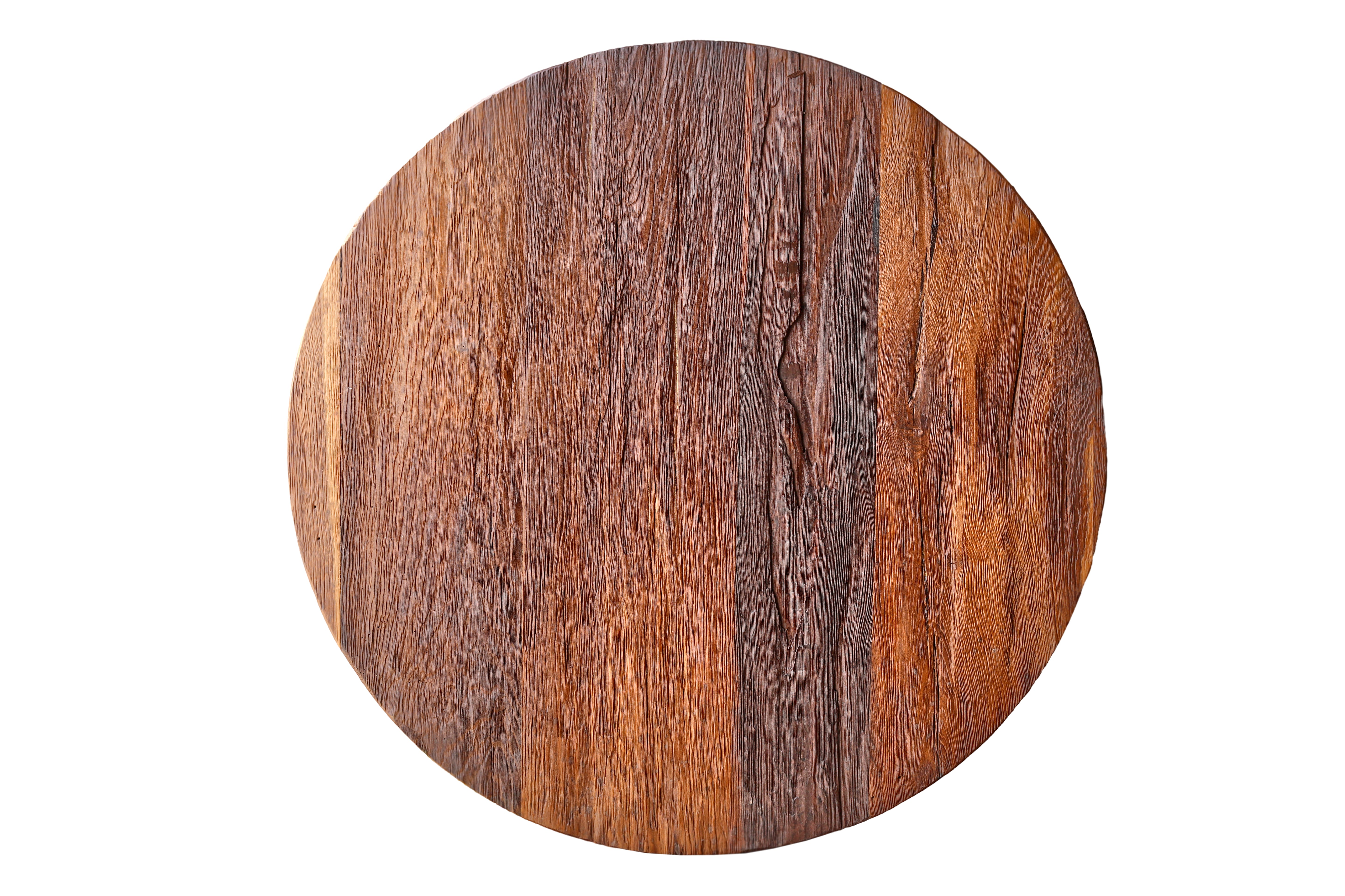 Runde Tischplatte aus altem originalem Altholz / Holztischplatte- HolzRepublik