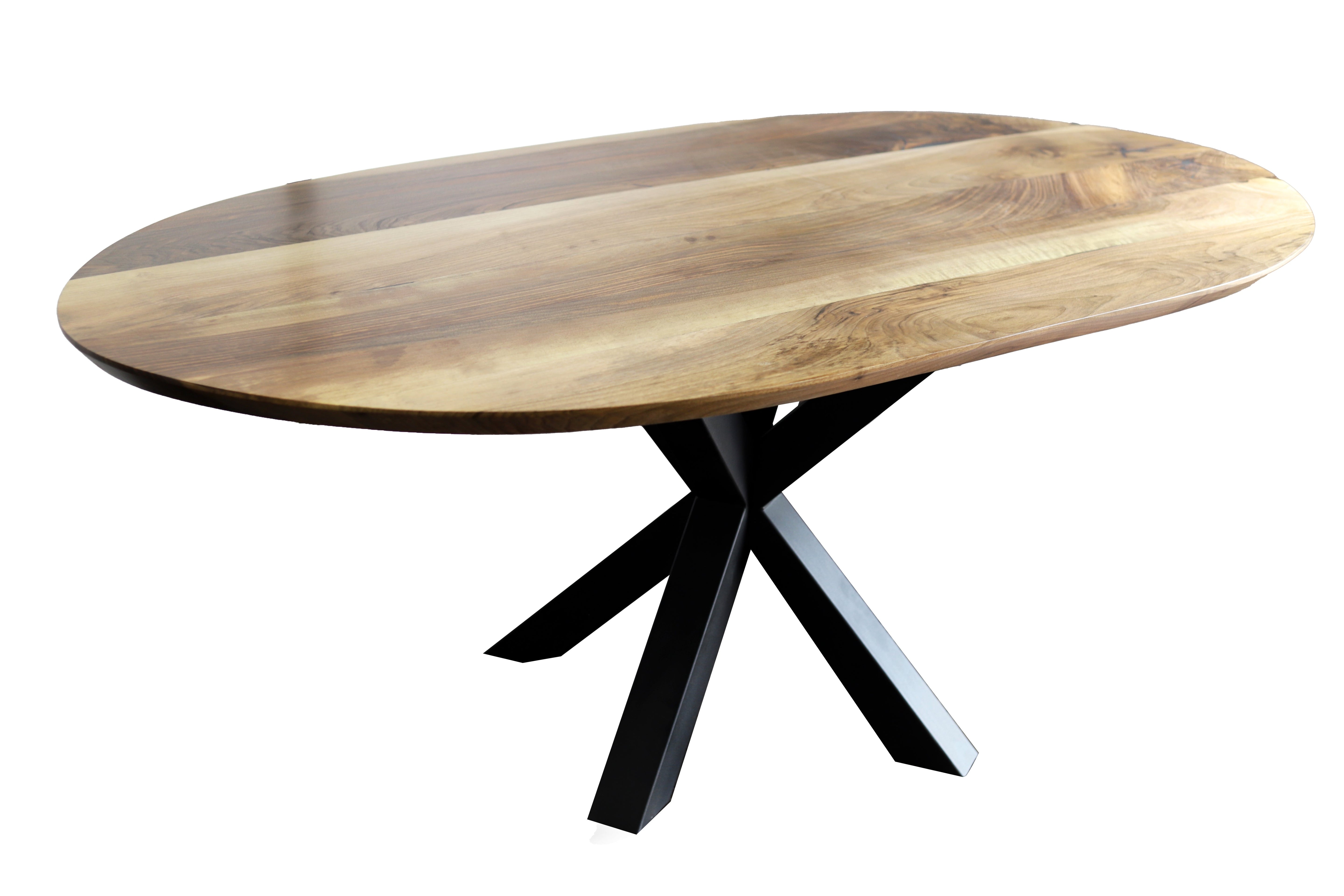 Ovale Esstischplatte aus Nussbaumholz / Holztischplatte- HolzRepublik