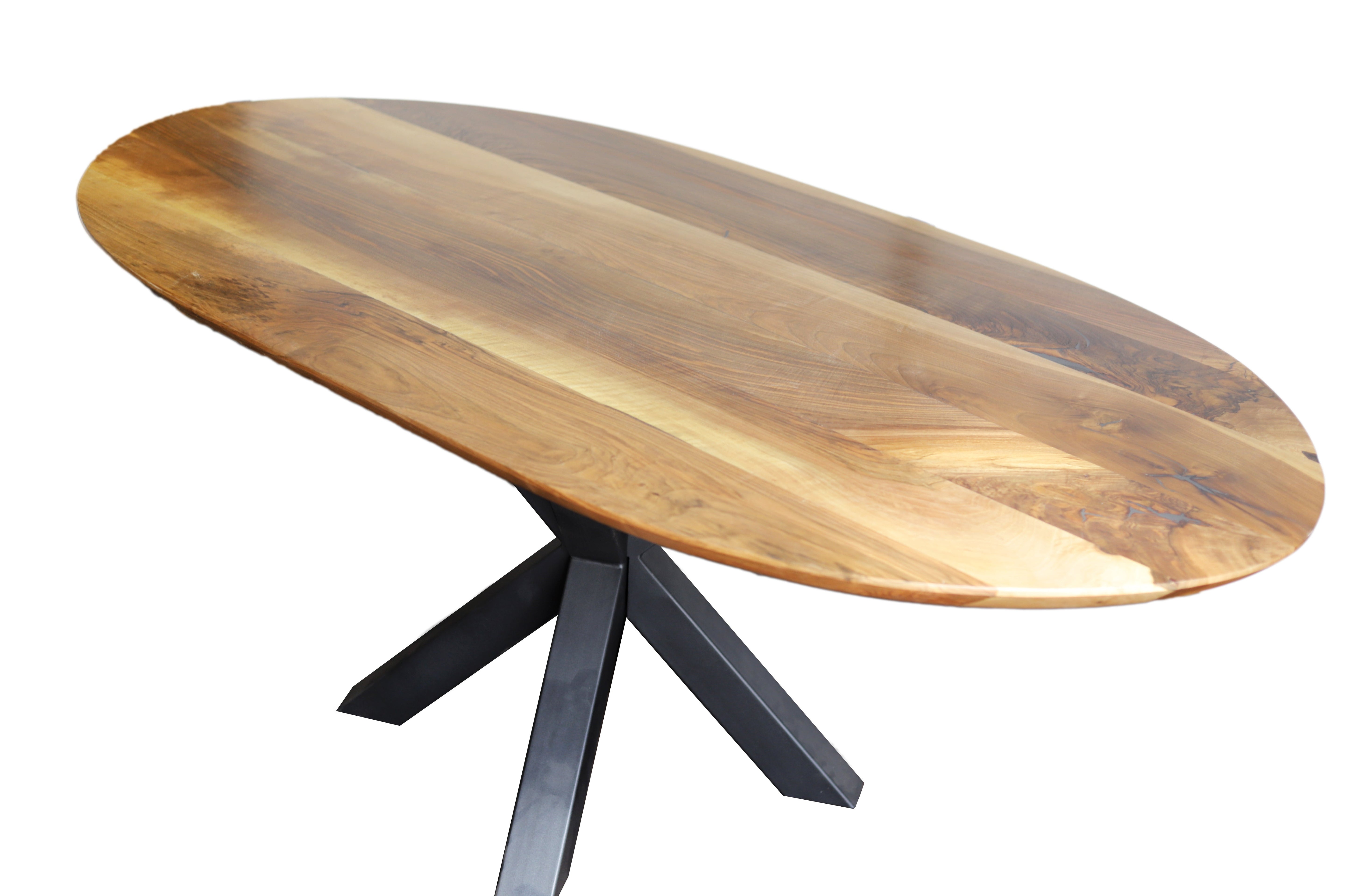 Ovale Esstischplatte aus Nussbaumholz / Holztischplatte- HolzRepublik