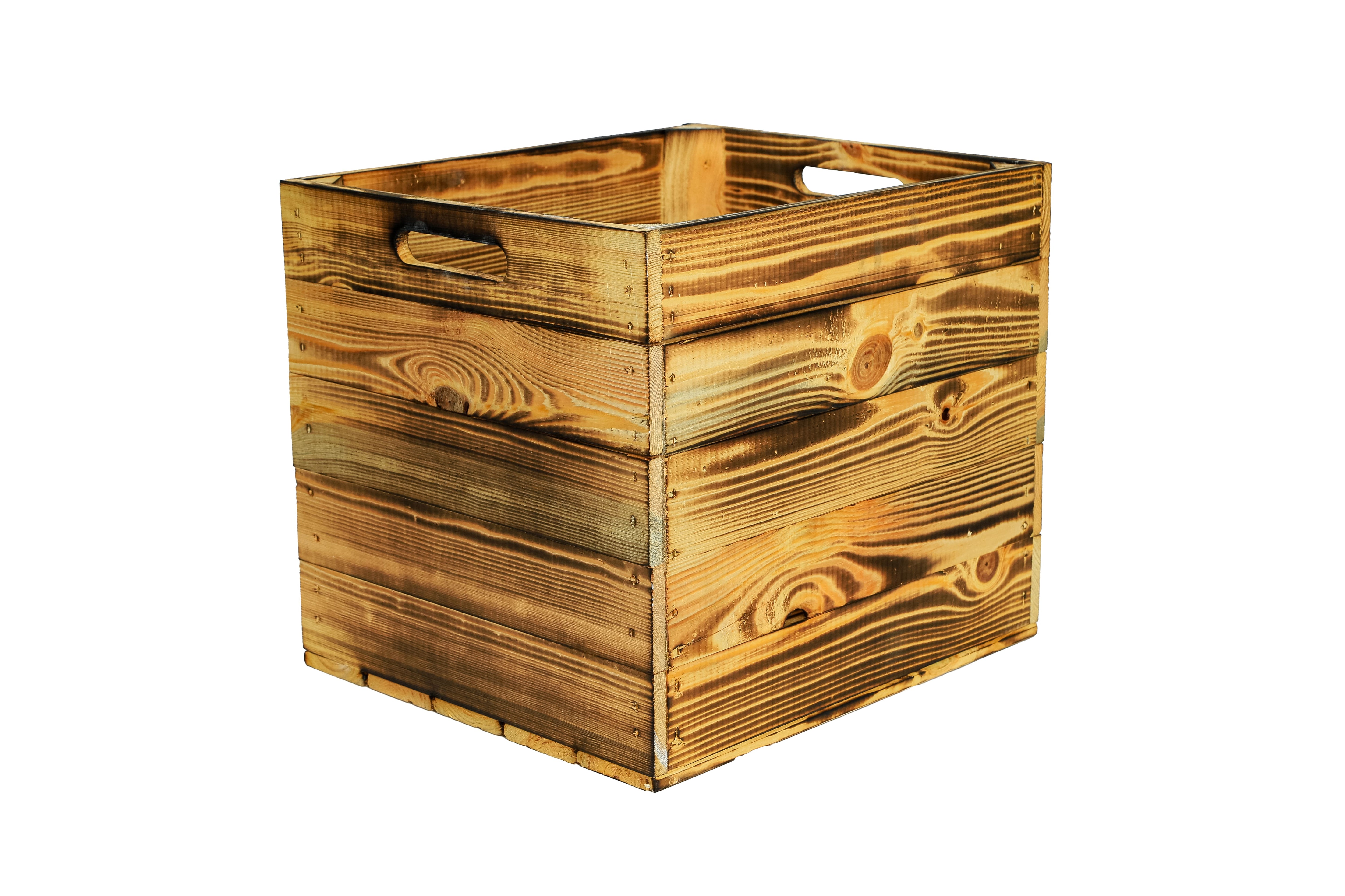 Neue Holzkiste KallaxGef 33x37,5x32,5cm - geflammt- HolzRepublik