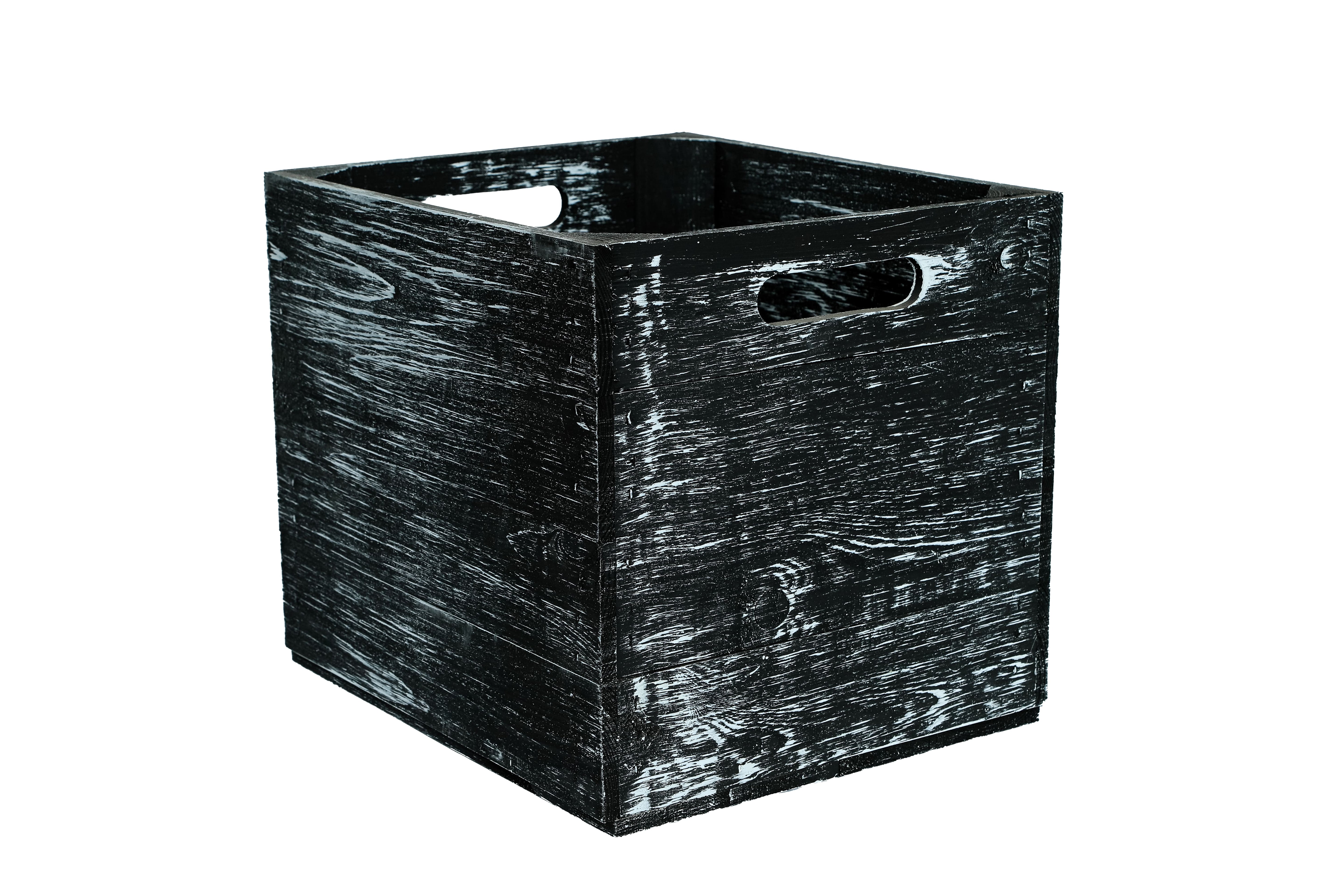 Neue Holzkiste Kallax 32x37,5x32,5 cm - Schabby Schwarz- HolzRepublik