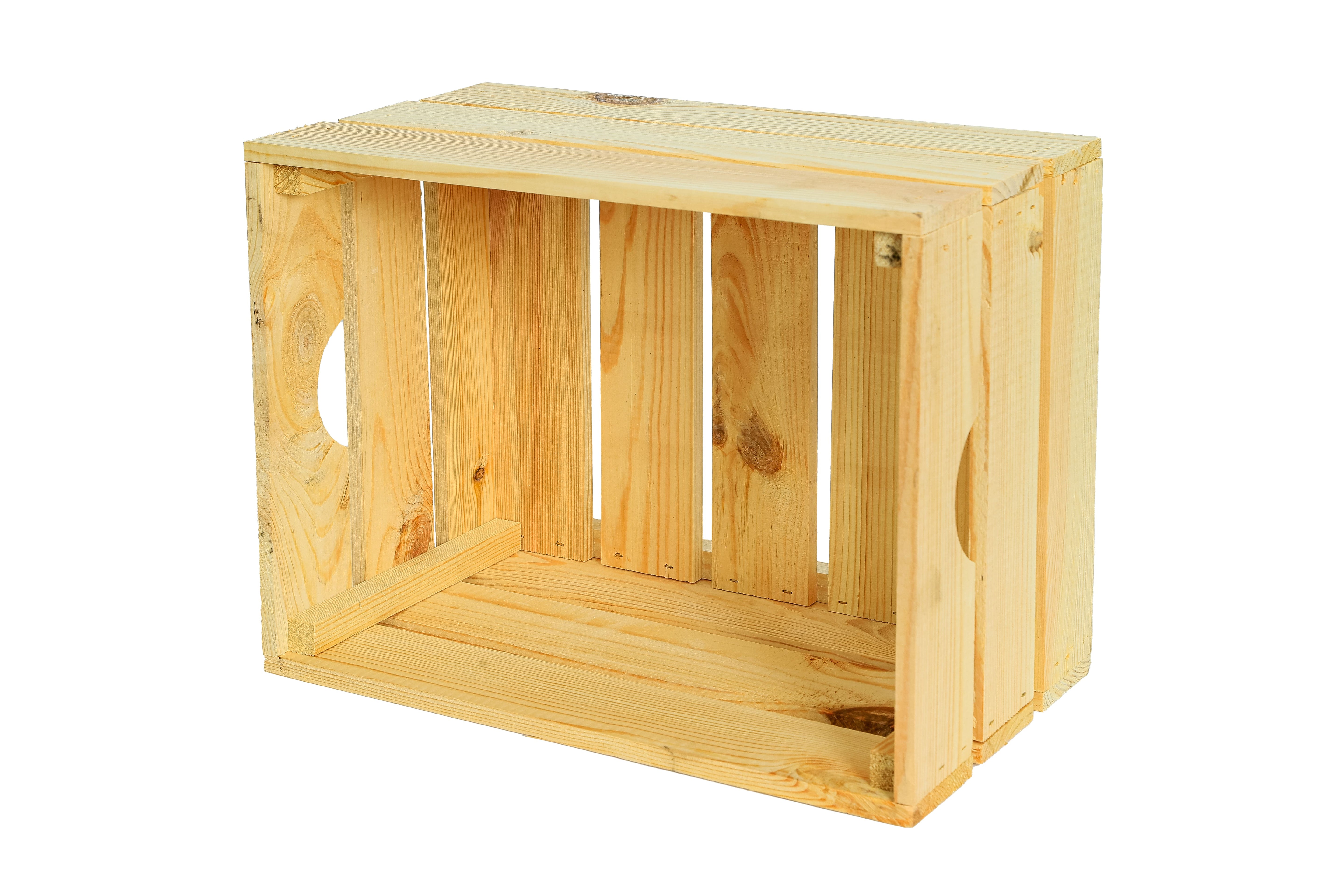 Neue Holzkiste Magda 40x30x23cm - natur mit Griff / Dekokiste / Obstkiste / Aufbewahrungskiste- HolzRepublik