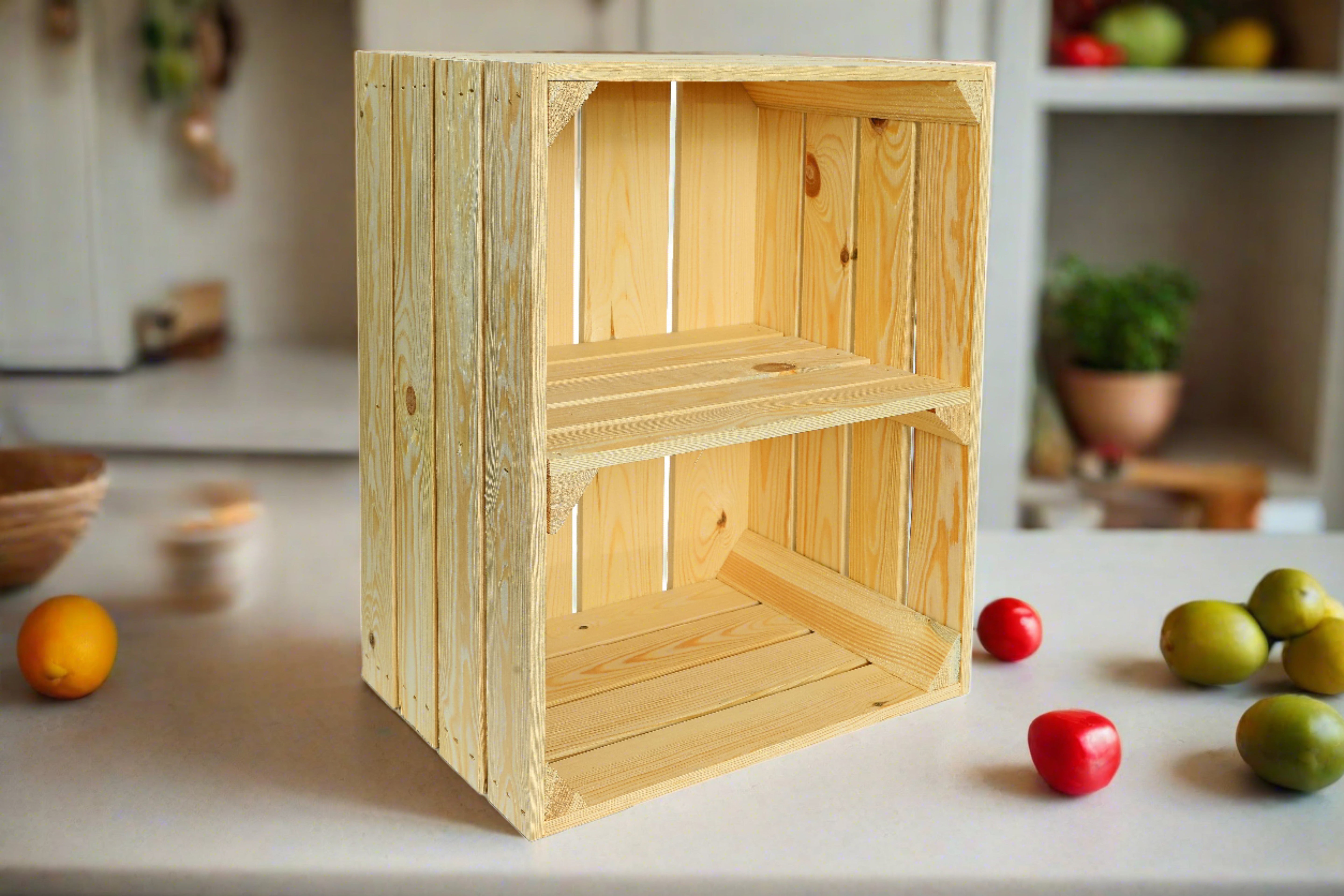 Neue Holzkiste SchuhQuer 50x40x29cm - natur- HolzRepublik