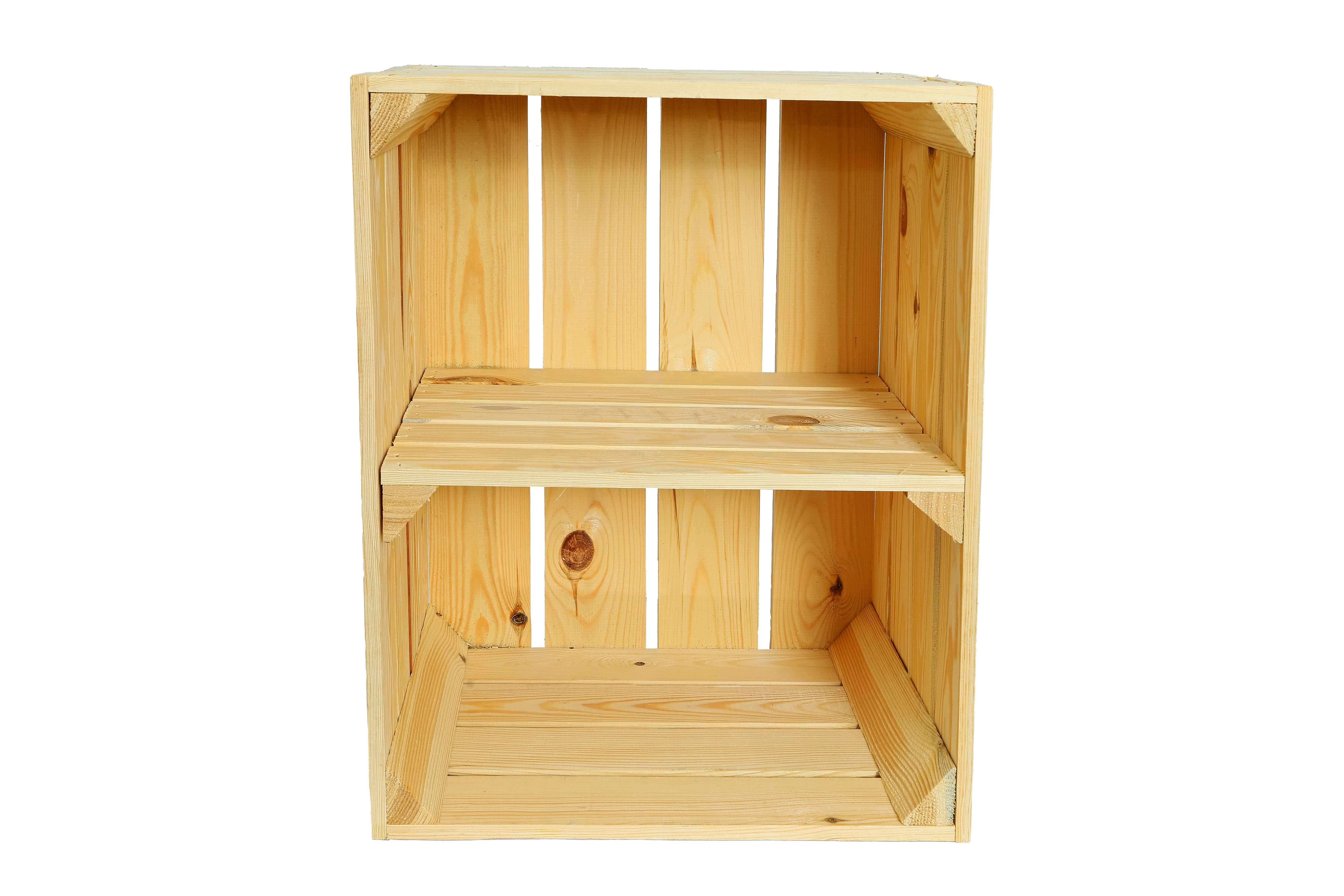 Neue Holzkiste SchuhQuer 50x40x29cm - natur- HolzRepublik